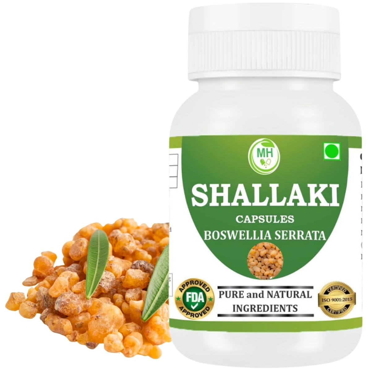 Morsan Healthcare Shallaki (Boswellia serrata) 500 mg Pure Herbal Supplement Veg Capsules, 60 Count