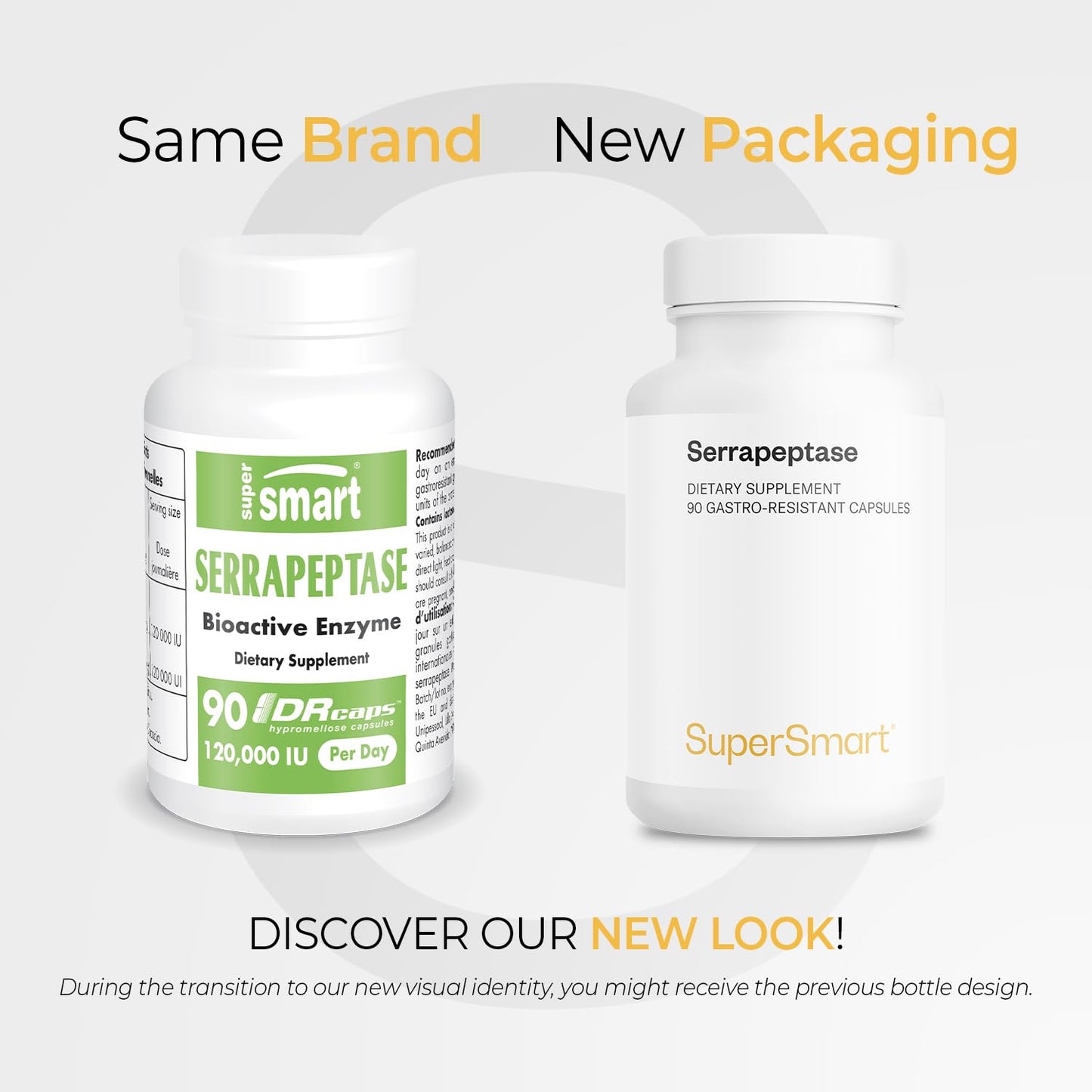 Supersmart Serrapeptase 140000IU Bioactive Proteolytic Enzyme - Serratia Peptidase Supplement Capsules 90