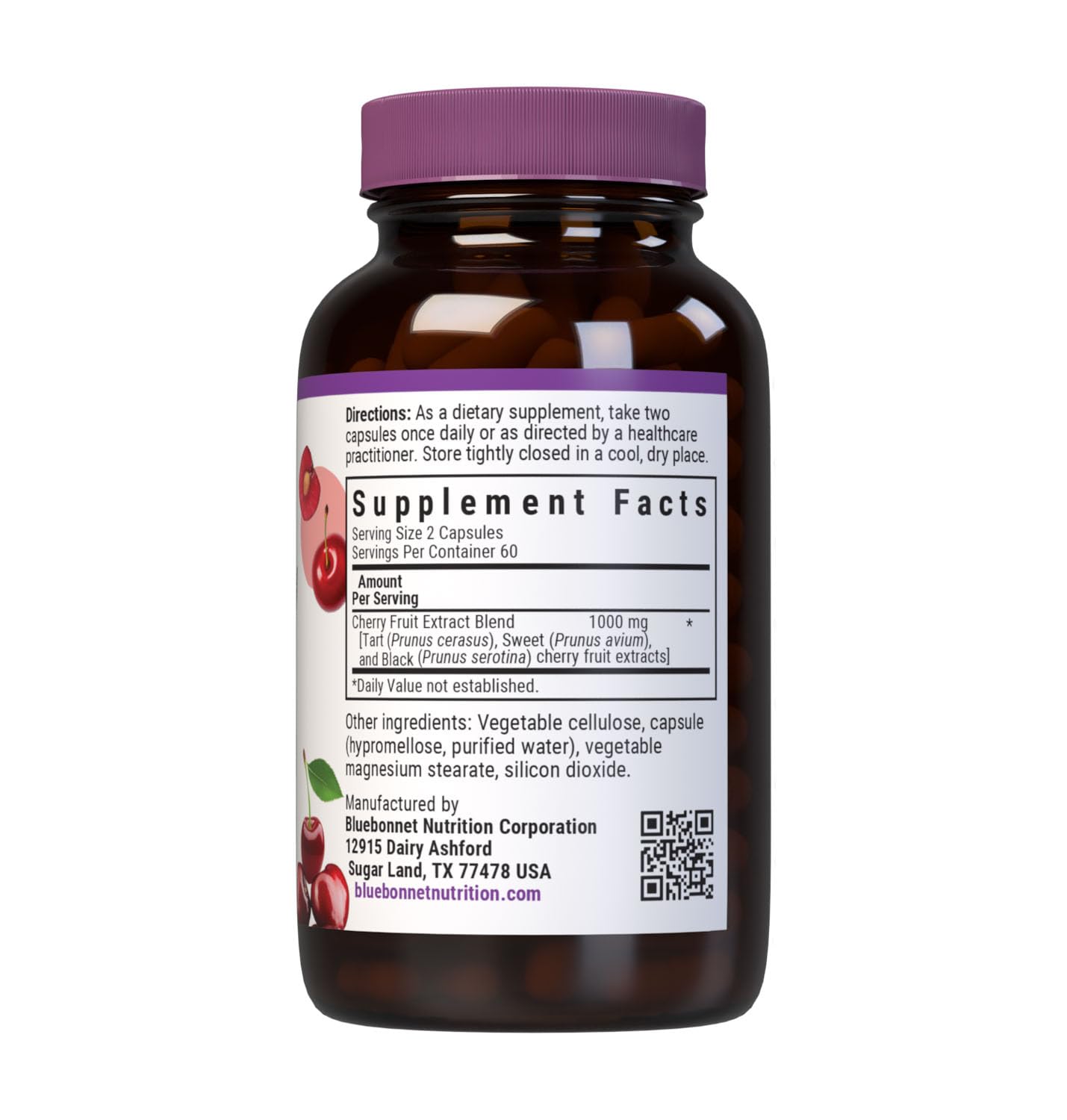 BlueBonnet Super Fruit Cherry Fruit Extract Supplement Capsules, 120 Count