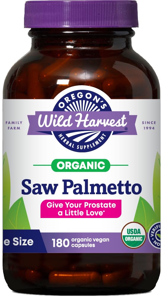 Oregon's Wild Harvest Saw Palmetto Herbal Capsules, 180 Count