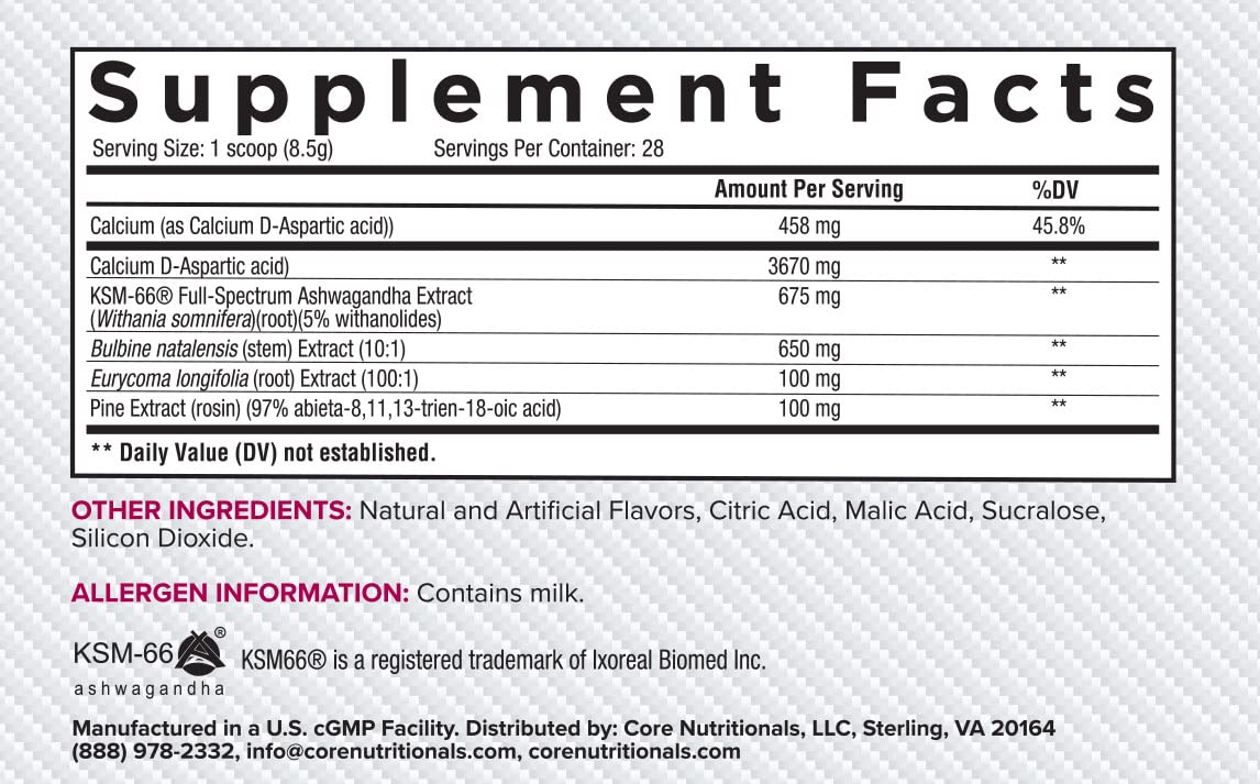 Core Nutritionals Test Vitality & Testosterone Support Powder 8.4 oz