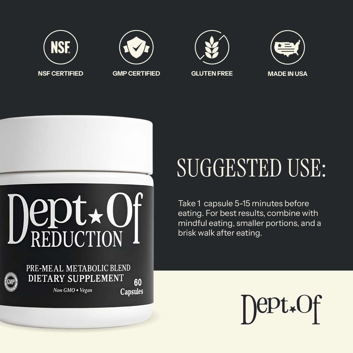 Dept. Of White Mulberry Leaf Reducose 5% DNJ & Cinnamon Capsules, 60 Capsules