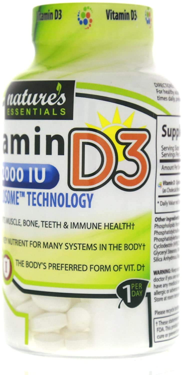 Nature's Essentials Vitamin D3 2000IU Tablet, 100 Count