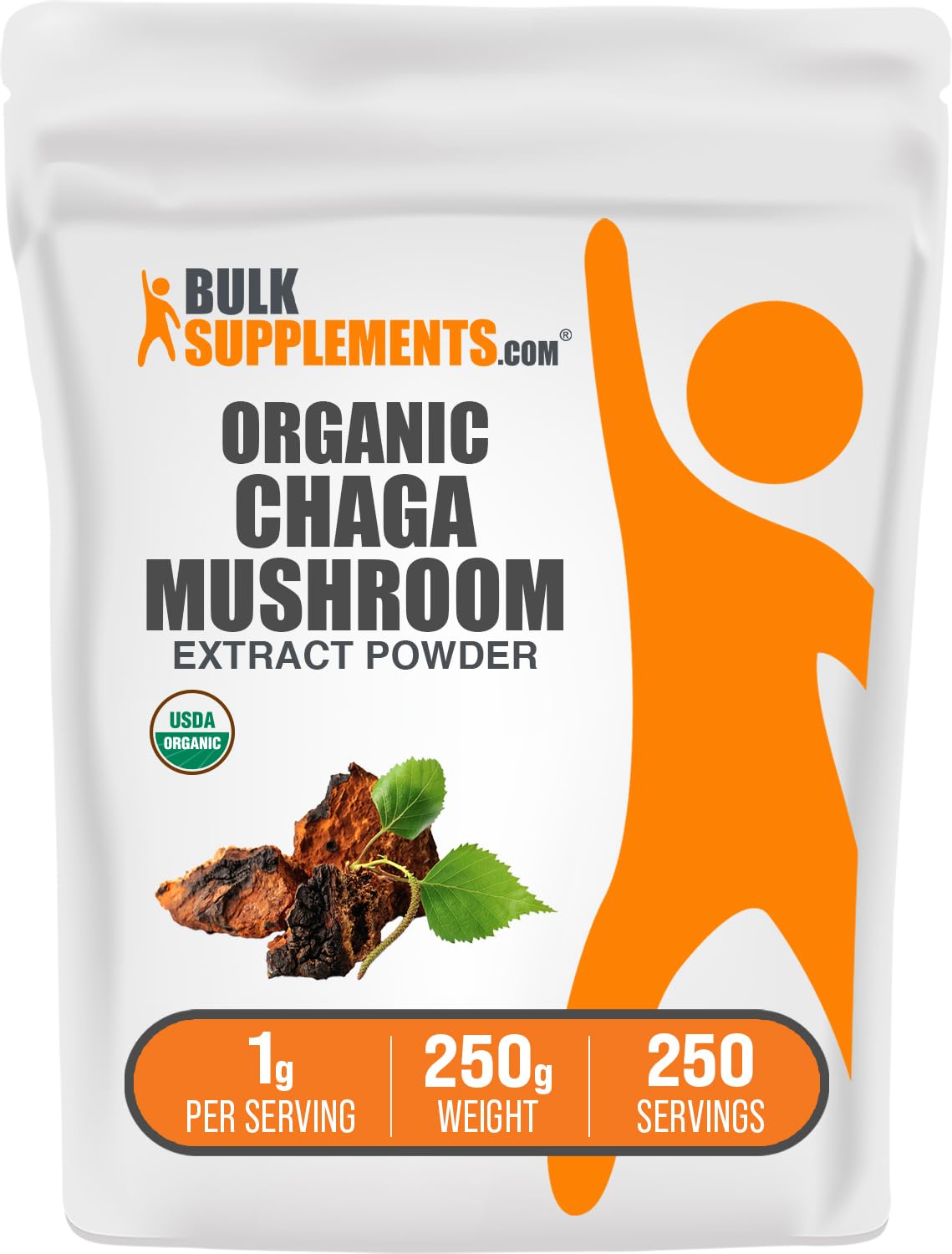 BulkSupplements Organic Chaga Mushroom Extract Powder, 8.8 oz