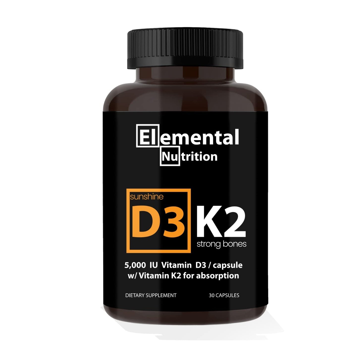 Elemental Nutrition Vitamin K2 with D3 Capsule, 30 Count