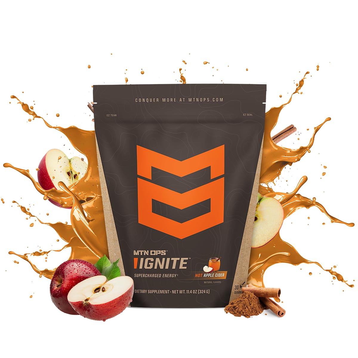 MTN OPS Hot Ignite Focus & Energy Coffee, Apple Cider Powder 19