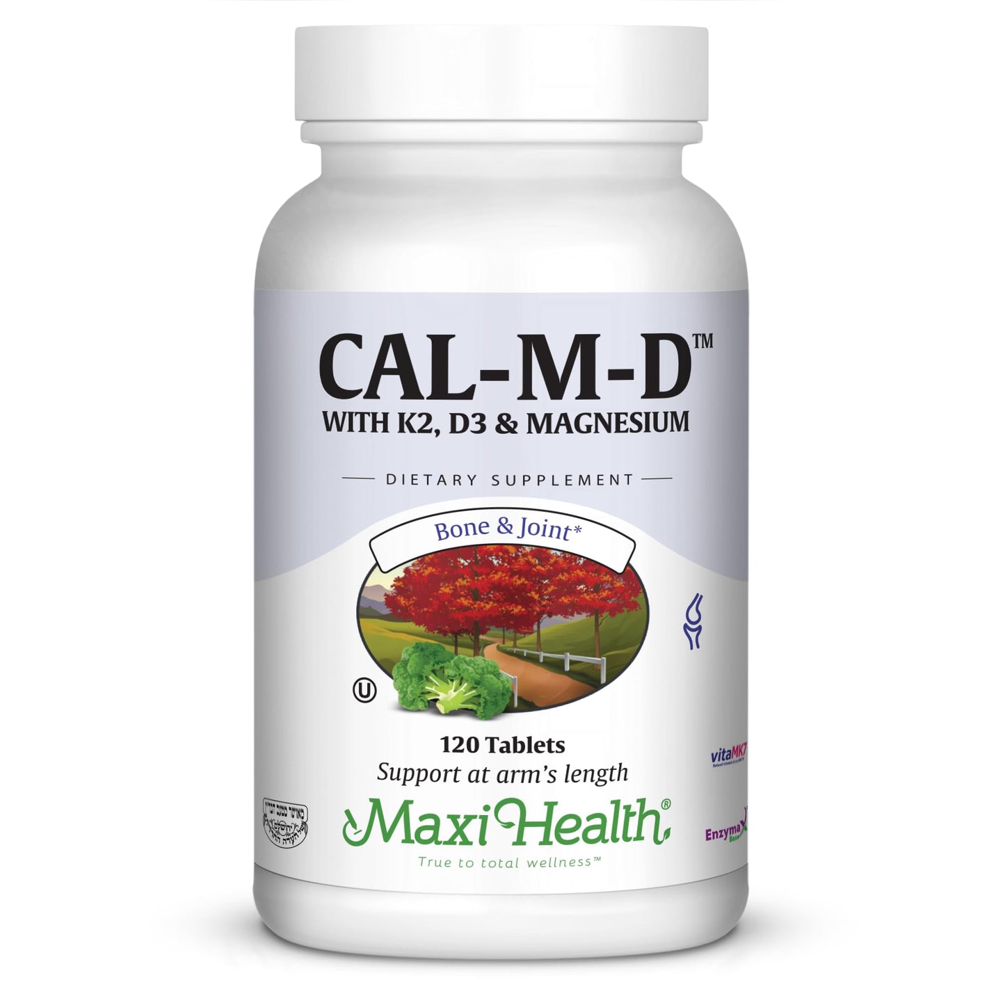 Maxi Health 4-in-1 Calcium 1000mg with Vitamin D3 and Vitamin K2 D3, Calcium Citrate Tablets, 120 Count