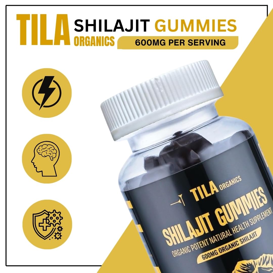 Tila Organic Himalayan Shilajit Resin Soft Gels 60 Gummies