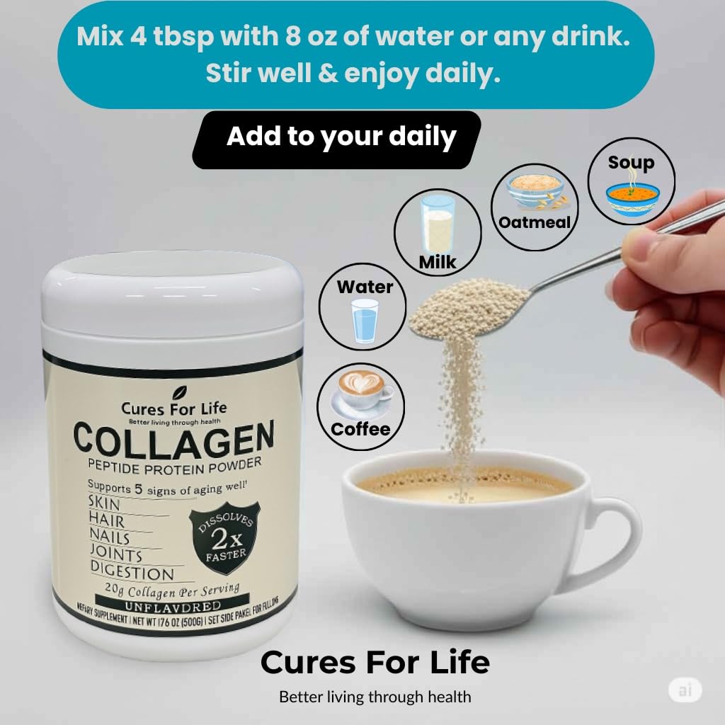 Cures For Life Collagen Peptides Powder 17.5 oz