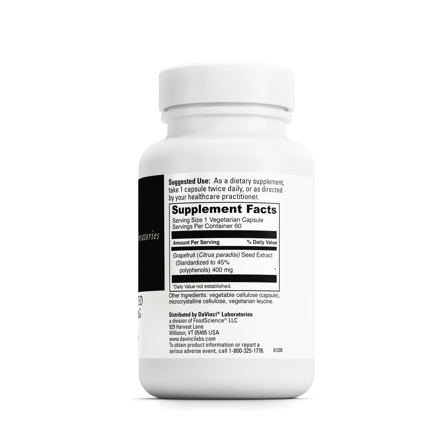 DAVINCI Grapefruit Seed Extract 400 mg Tablet, 60 Count