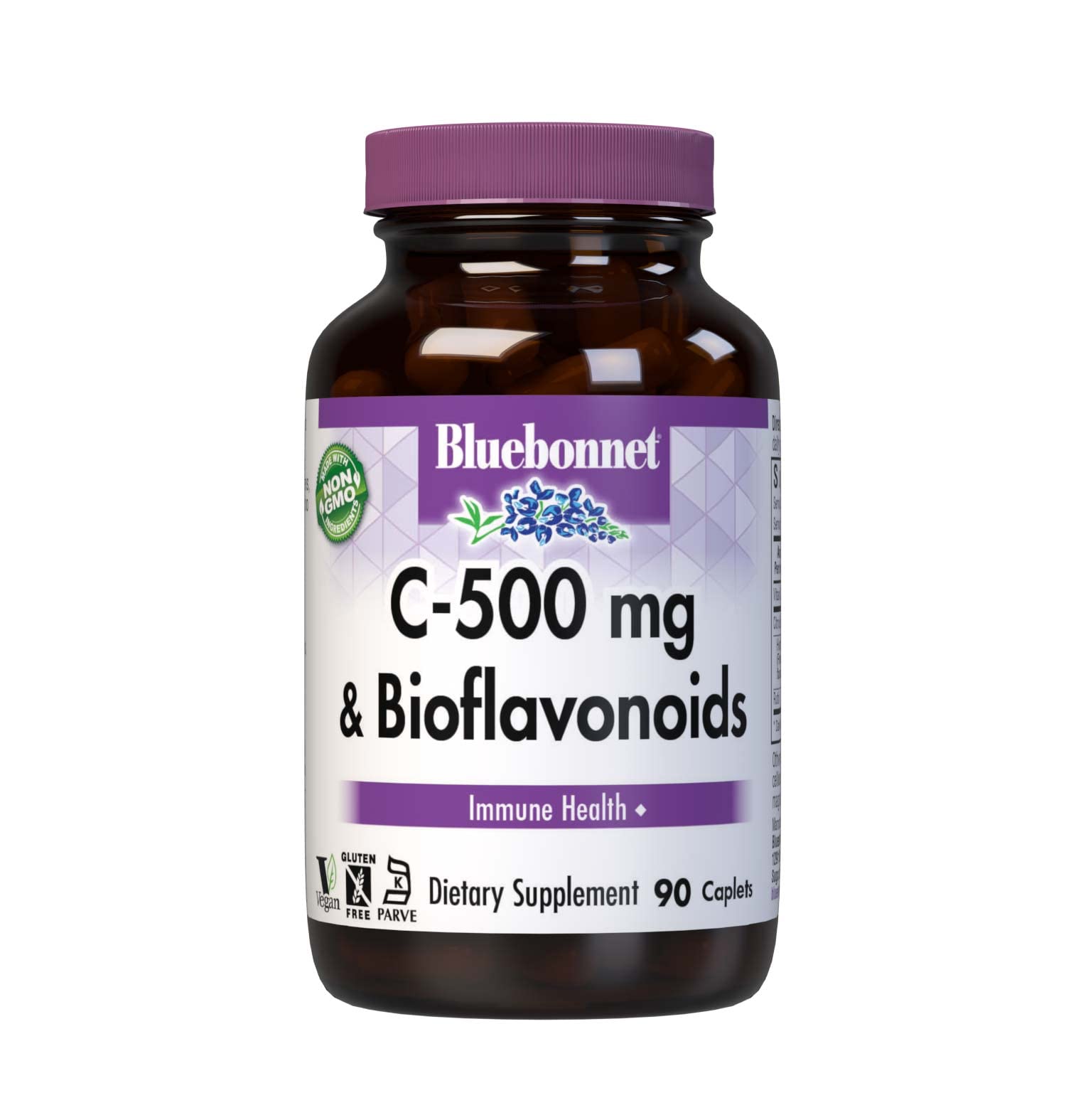 BlueBonnet Vitamin C 500 mg Plus Bioflavonoids Caplets, 90 Count