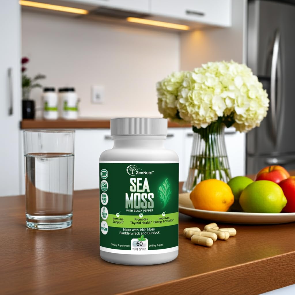 ZenNutri Organic Sea Moss Capsules, 60 Count
