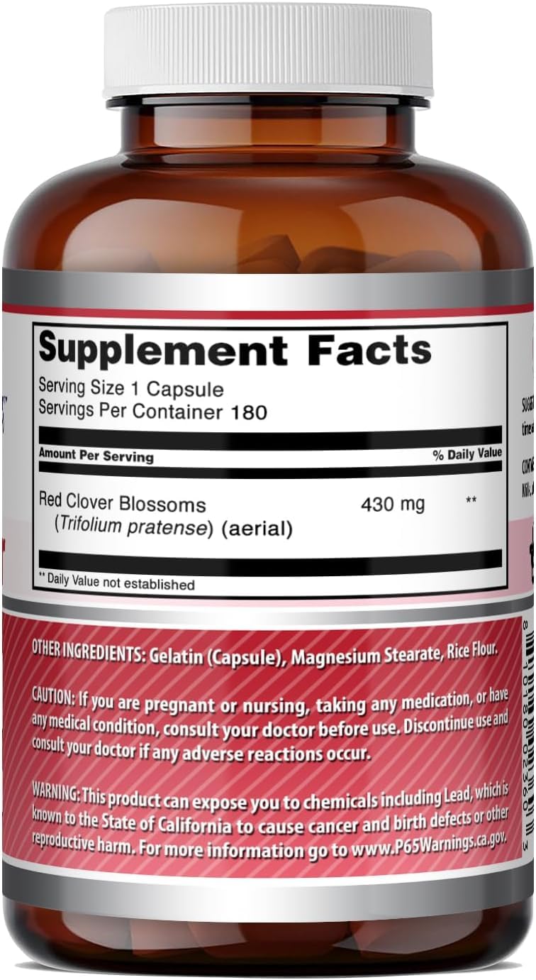 Amazing Nutrition Red Clover 430 mg Capsules, 540 Count