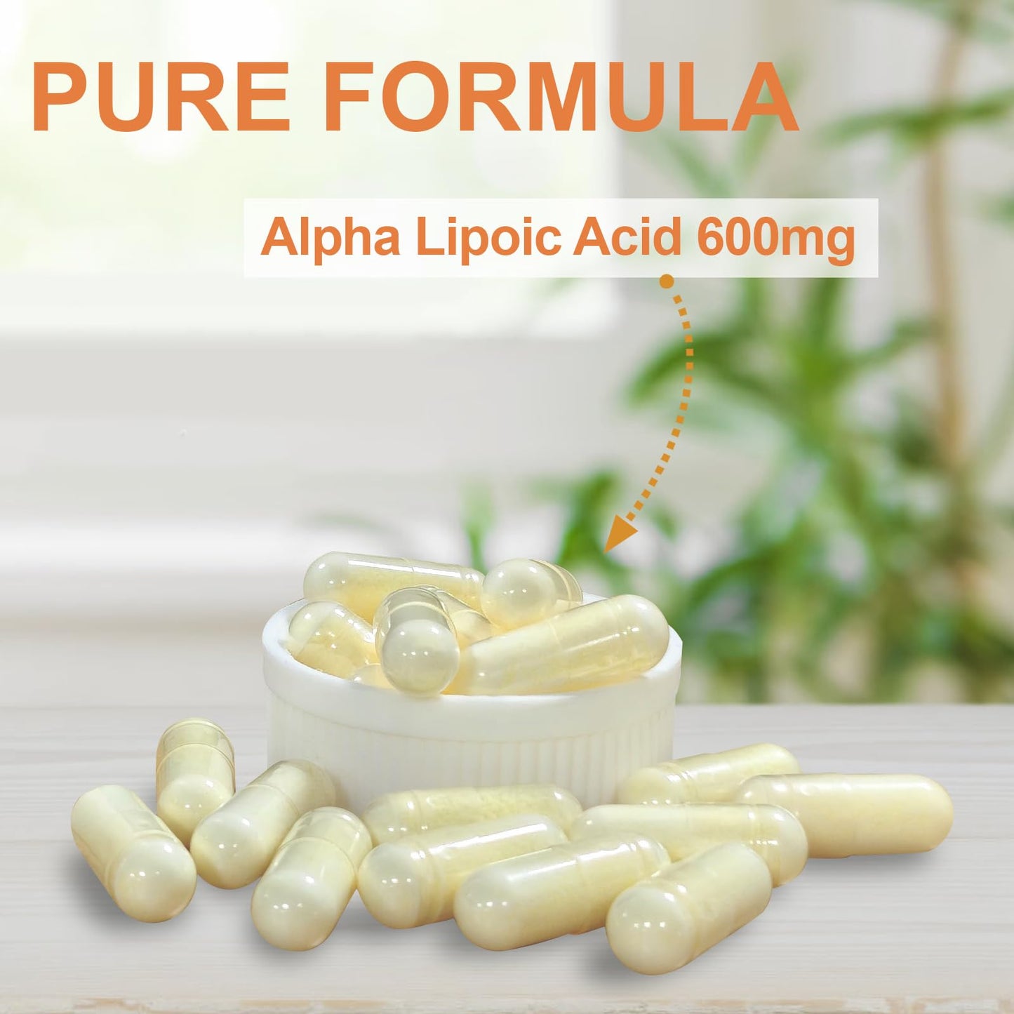 Novafun Alpha-Lipoic-Acid 600mg Capsules, ALA Supplement for Nerve Health, Antioxidant Support & Cellular Energy, 60 Count