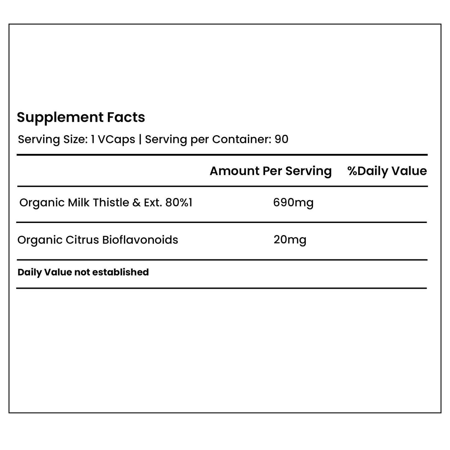 Green Organic Supplements Liver Cleanser Milk Thistle Capsules 90 Count