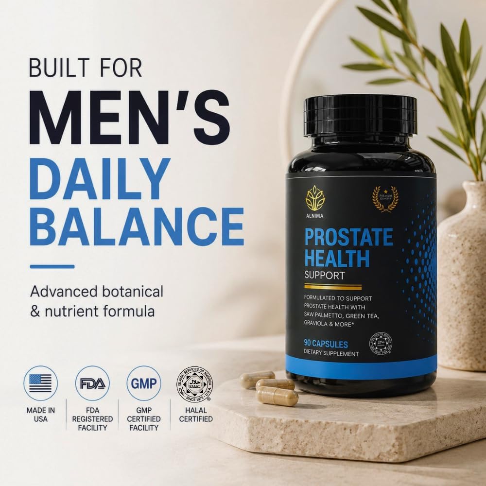 ALNIMA Prostate Support for Men Saw Palmetto, Zinc & Selenium Formula - 90 Capsules