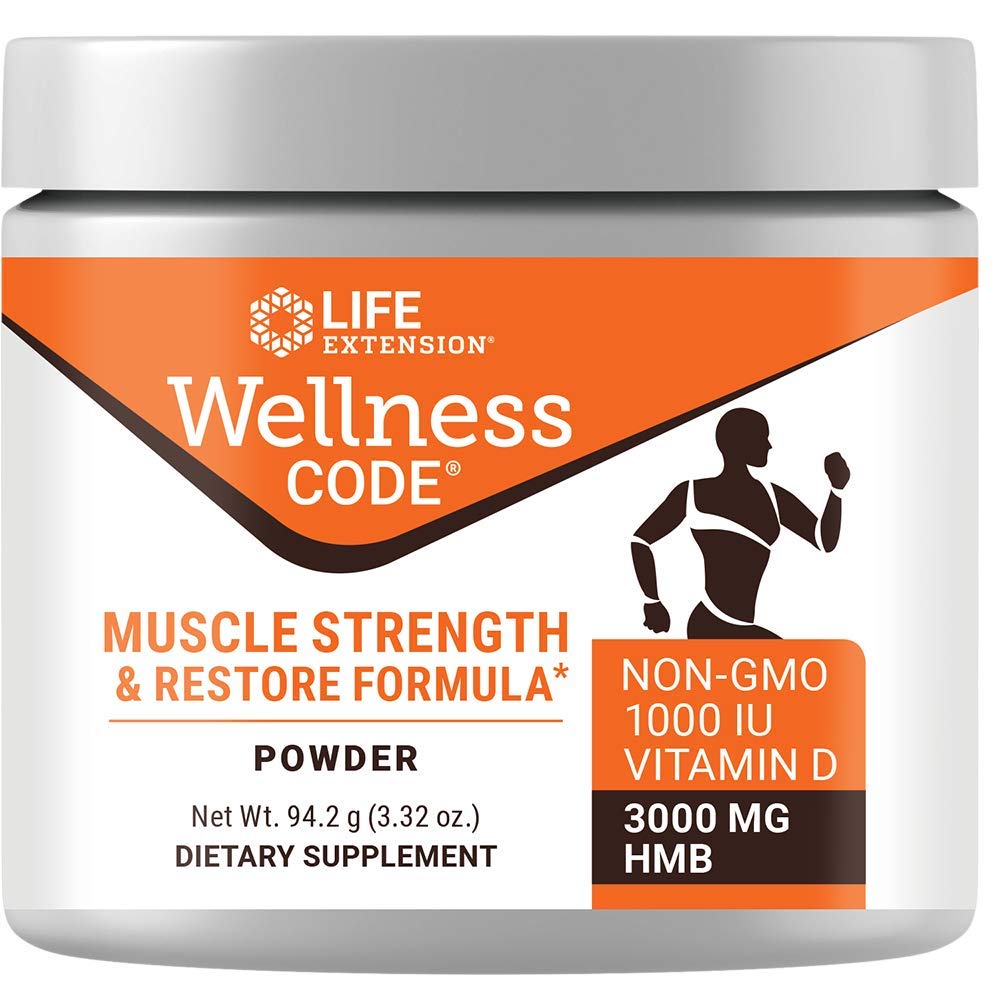 Life Extension Wellness Code Muscle Strength & Restore Formula Powder 3.32 Ounce
