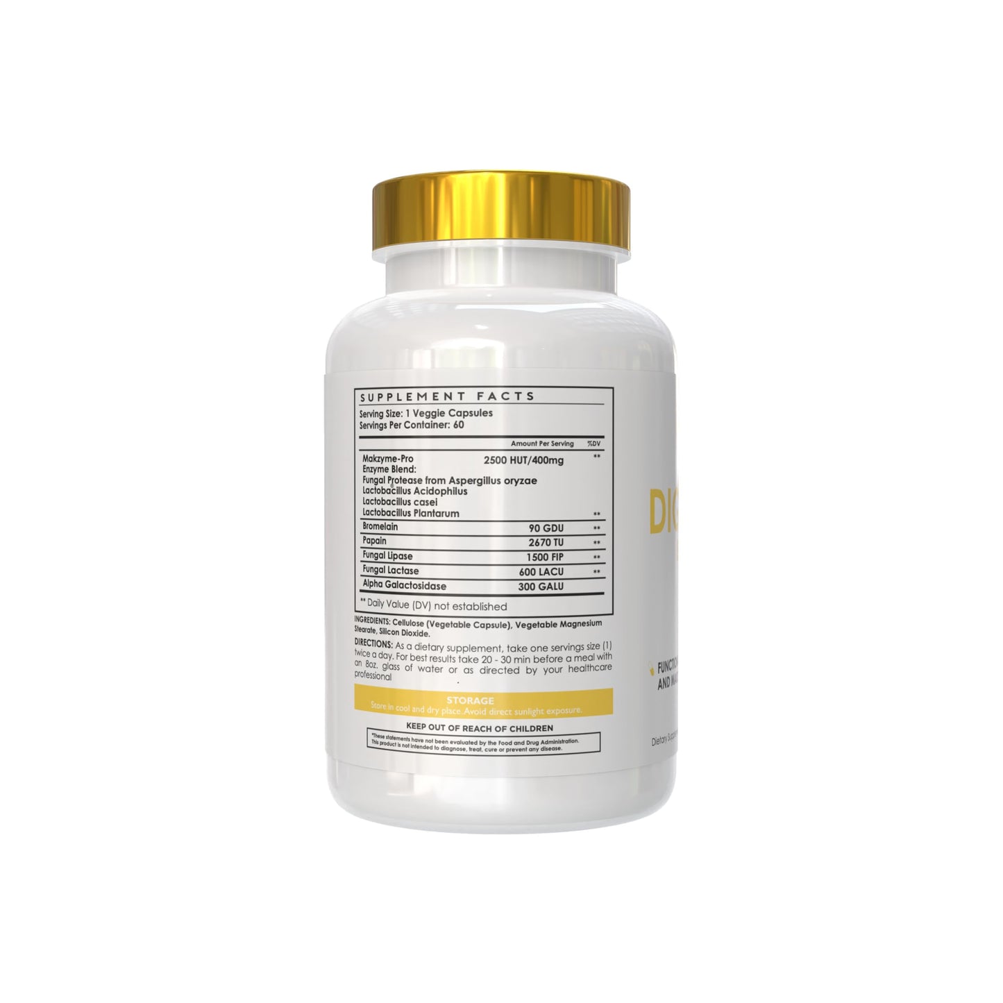 NutraForce Digestive Enzymes with Probiotics - Advanced Enzyme Blend for Bloating, Gas & Gut Health - Includes Papain, Bromelain, Lipase, Lactase, Alpha Galactosidase, 60 Capsules