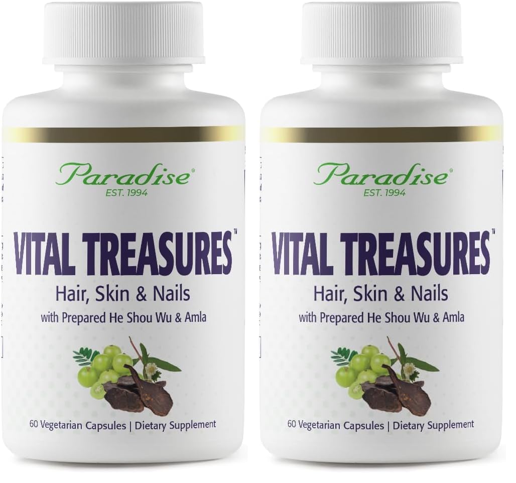 Paradise Herbs Vital Treasures Supplement, Hair Skin & Nails Support Capsules 120