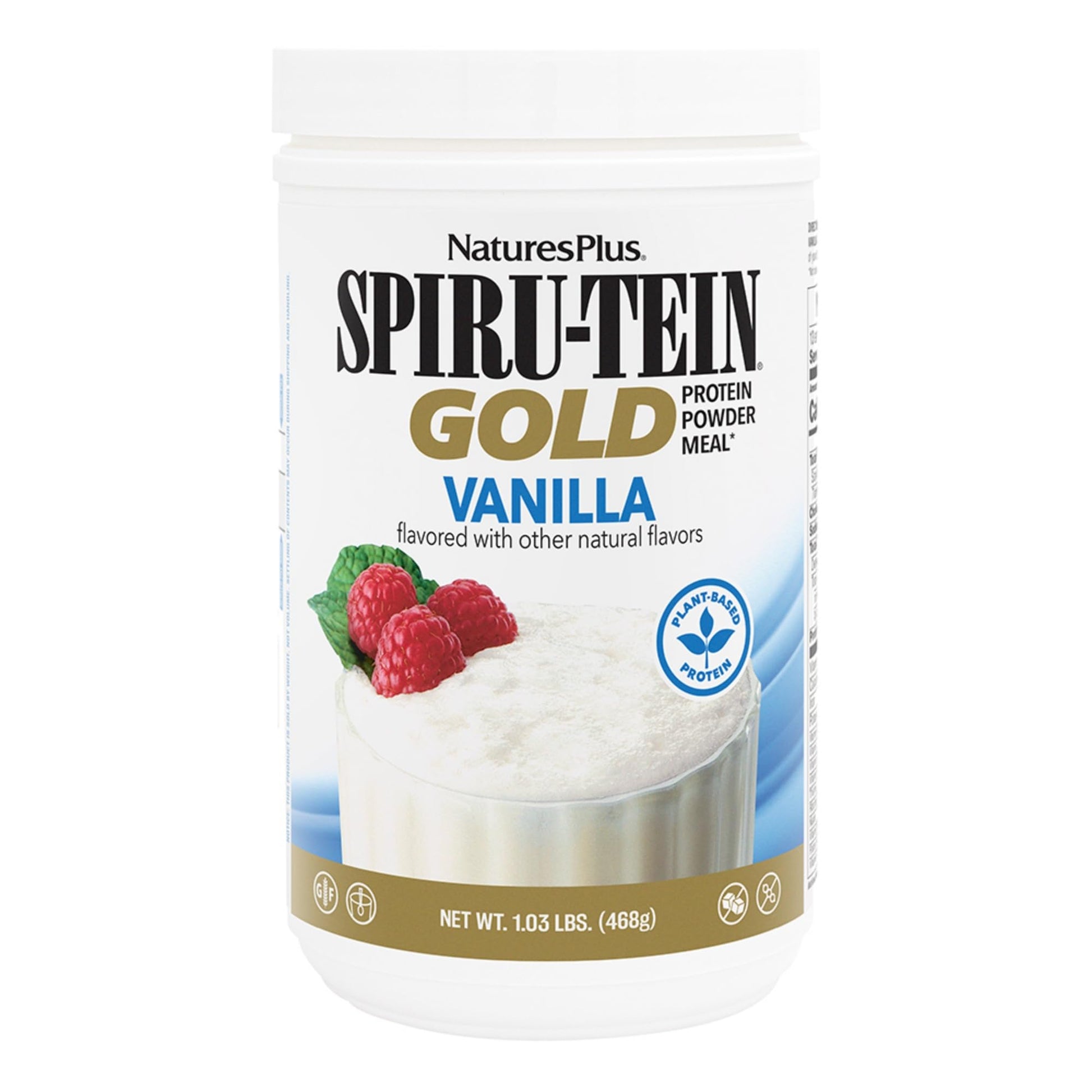 NaturesPlus SPIRU-TEIN GOLD Vanilla Protein Powder, 16.48 oz