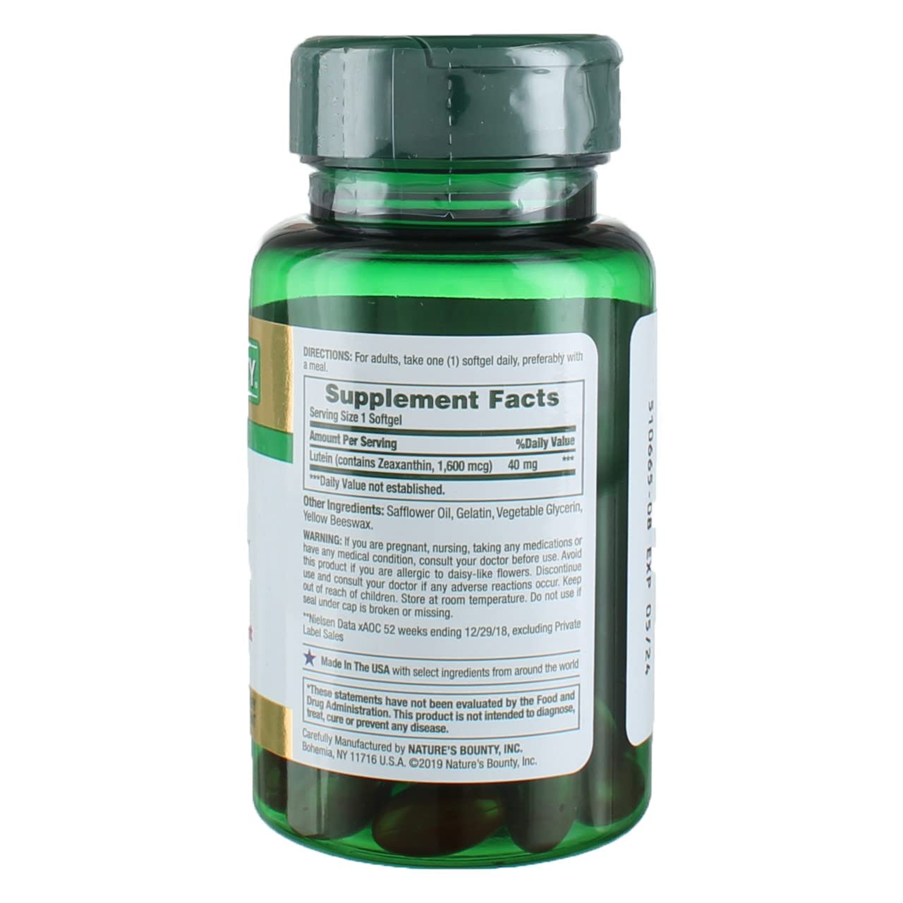 Nature's Bounty Lutein 40 mg Softgels, 360 Softgels