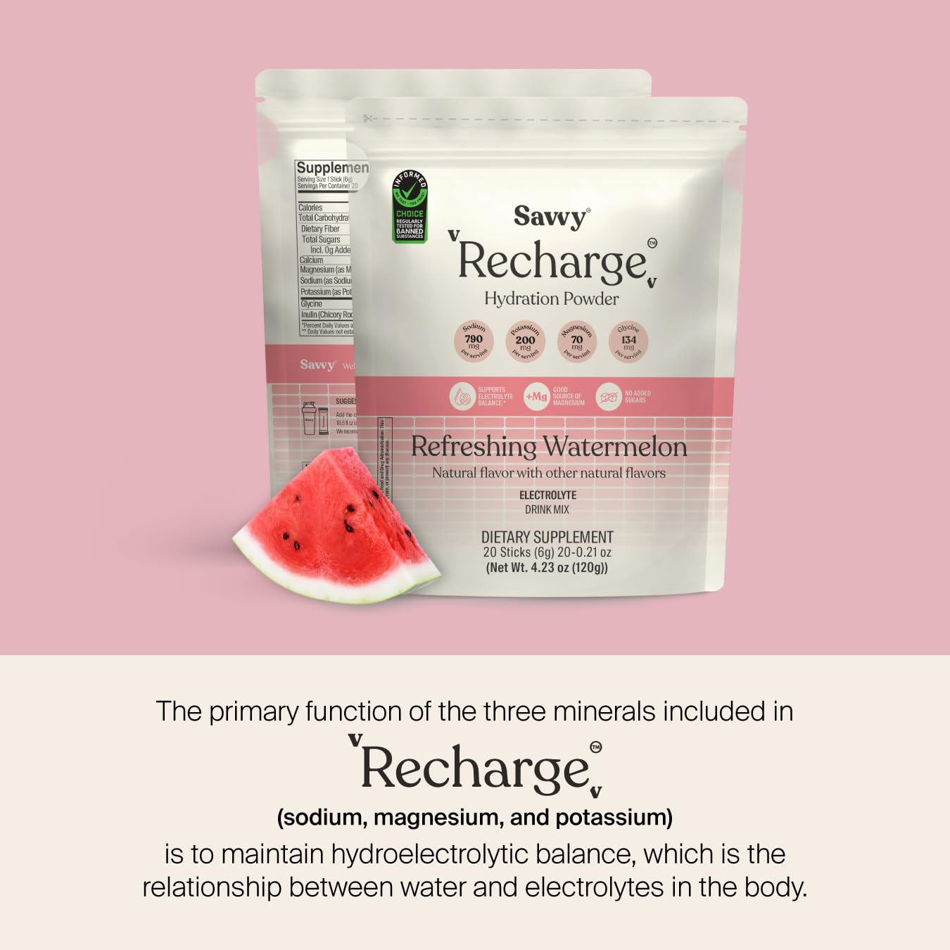 Savvy Recharge Electrolyte Powder, 20 Sachets
