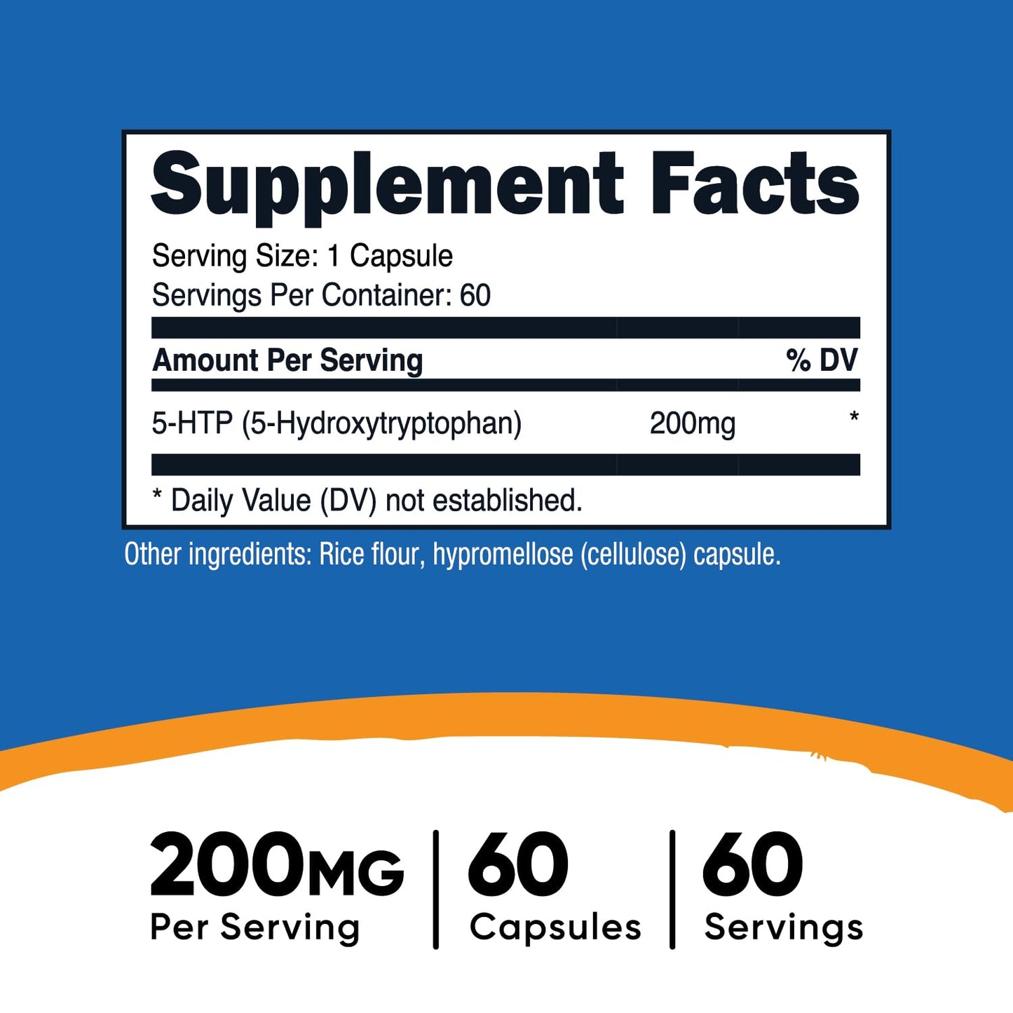 Nutricost 5-HTP 200mg Capsules, 60 Count
