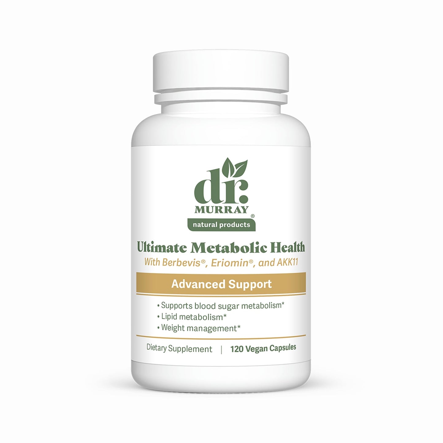 Dr. Murray Natural Products Ultimate Metabolic Health Berbevis Berberine Phytosome + Eriomin Citrus Flavonoids + Ceylon Cinnamon + Akkermansia AKK11 Probiotic Capsule, 120 Capsules