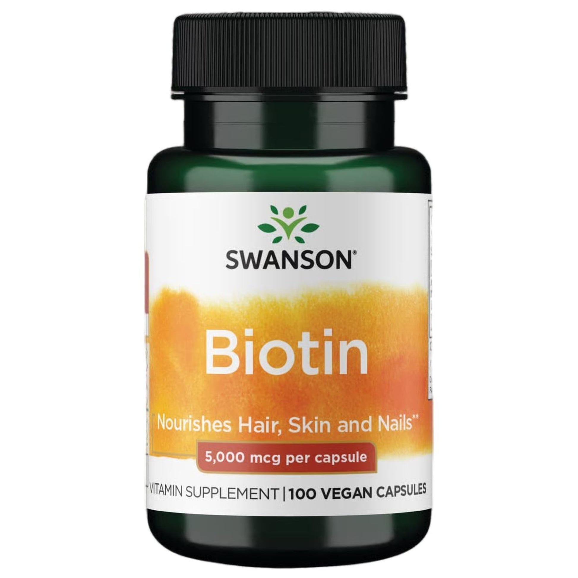 Swanson Biotin Vitamin B7 5000 mcg Capsule, 100 Count