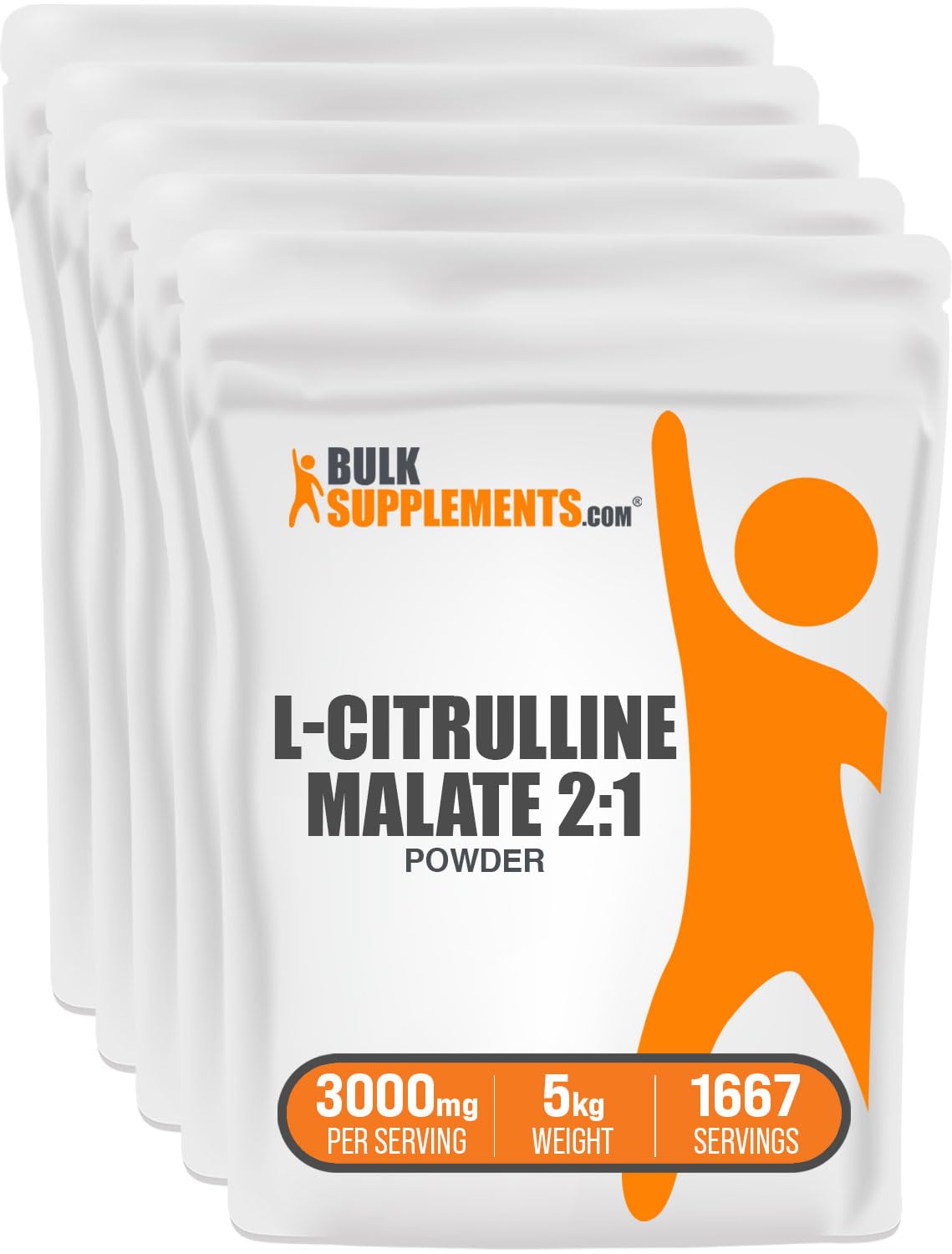 BulkSupplements L-Citrulline Malate 2:1 Powder - Nitric Oxide Boost, Unflavored & Gluten Free - 881.8 Servings