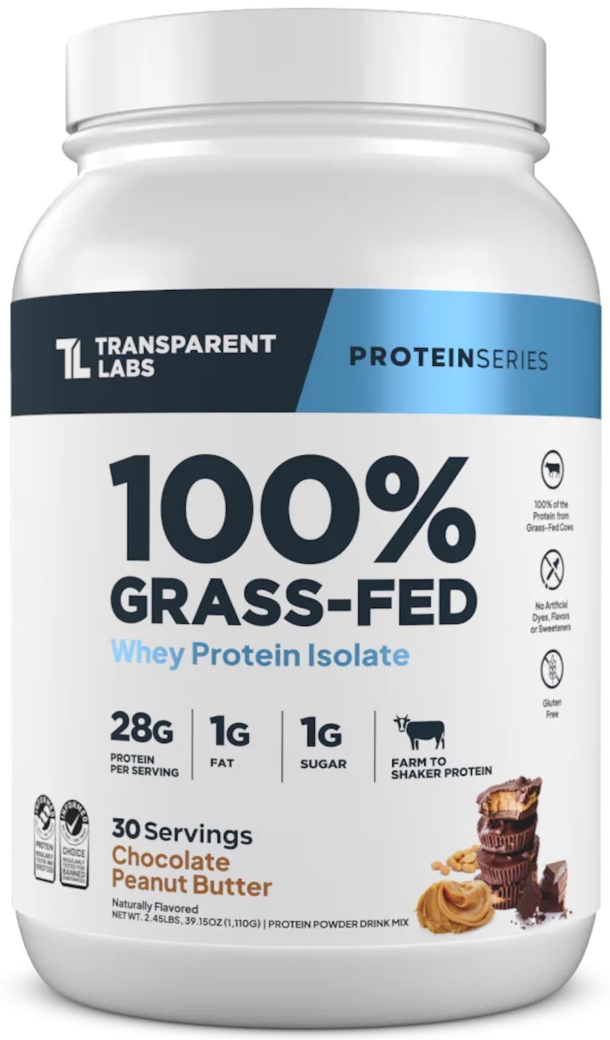 Transparent Labs Grass-Fed Whey Protein Isolate Powder & Creatine HMB Powder