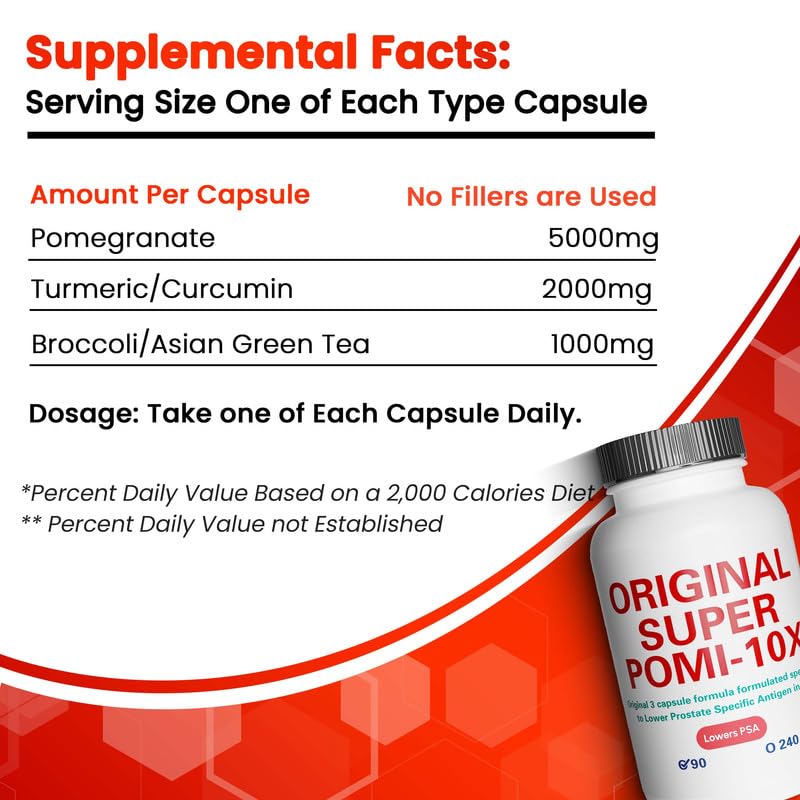 PCSPES Combo Pack Original Potent 8-Ingredient Formula with Original Super POMI 10X Prostate Health Capsules, 330 Capsules