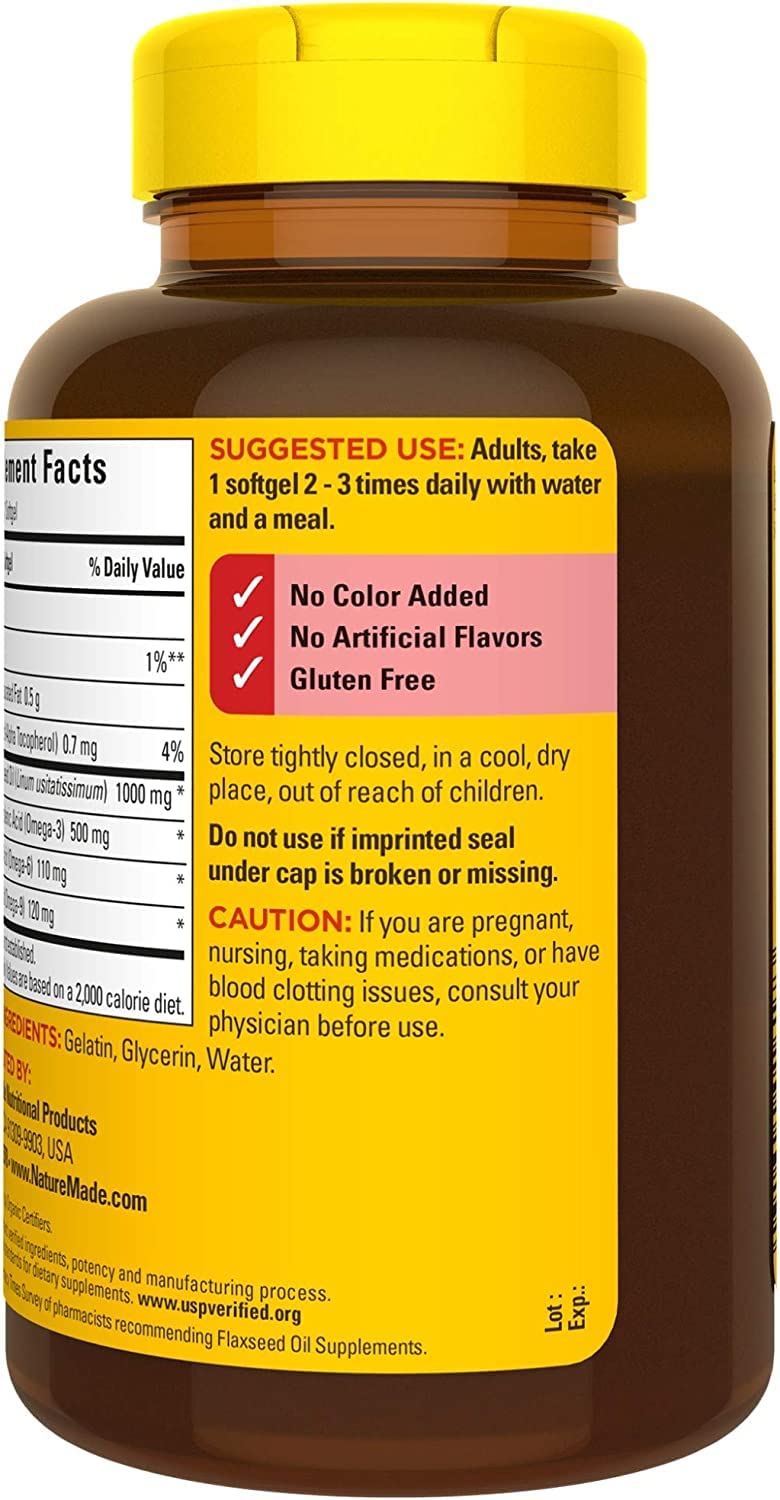 Nature Made Flaxseed Oil 1000 mg Softgels