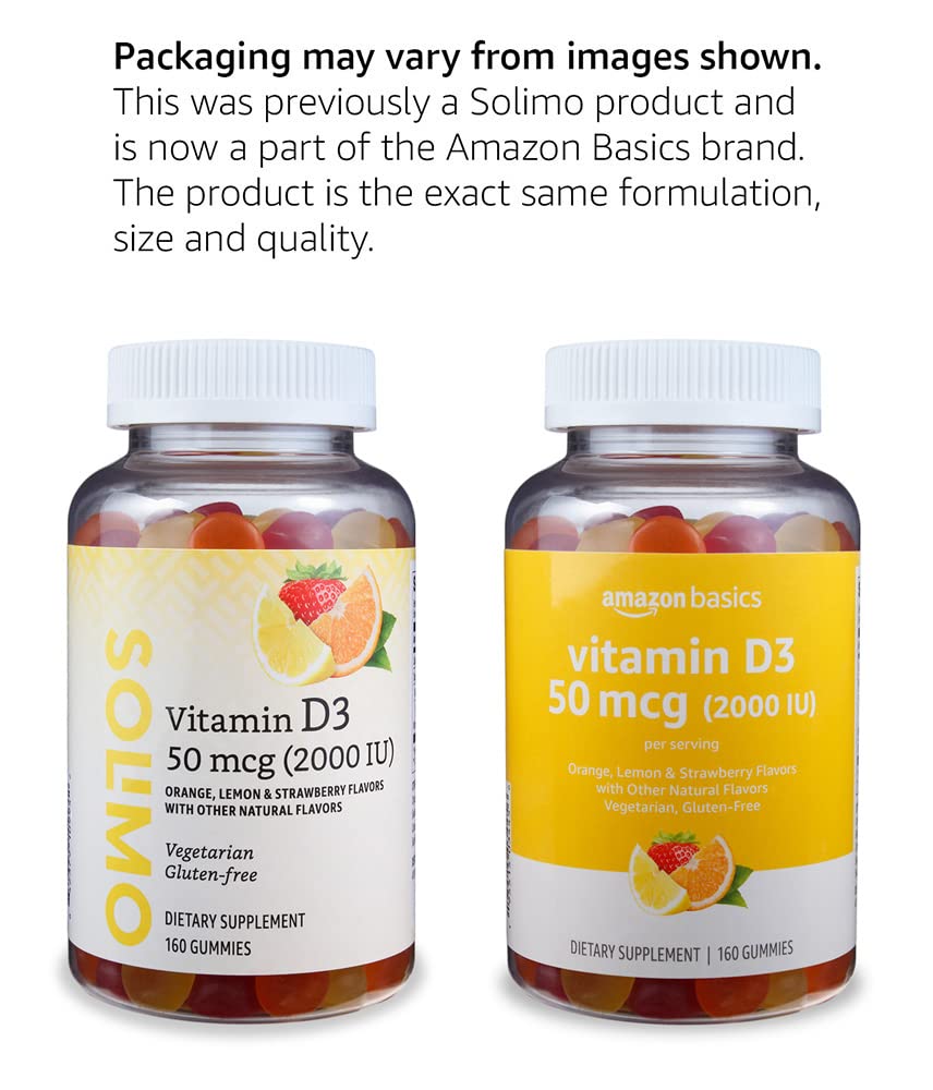 Amazon Basics Vitamin D3 2000 IU Gummies, 320-Count