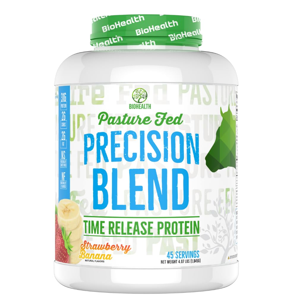 BioHealth Nutrition Precision Blend Strawberry Banana Time Released Whey Protein Blend Protein Powder, 1