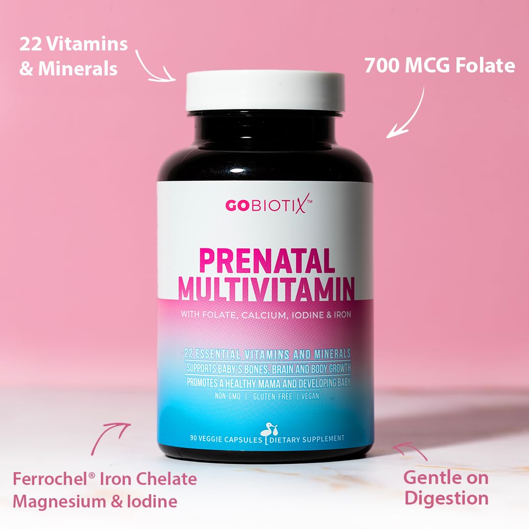 GOBIOTIX Prenatal Vitamins for Women, 90 Capsules