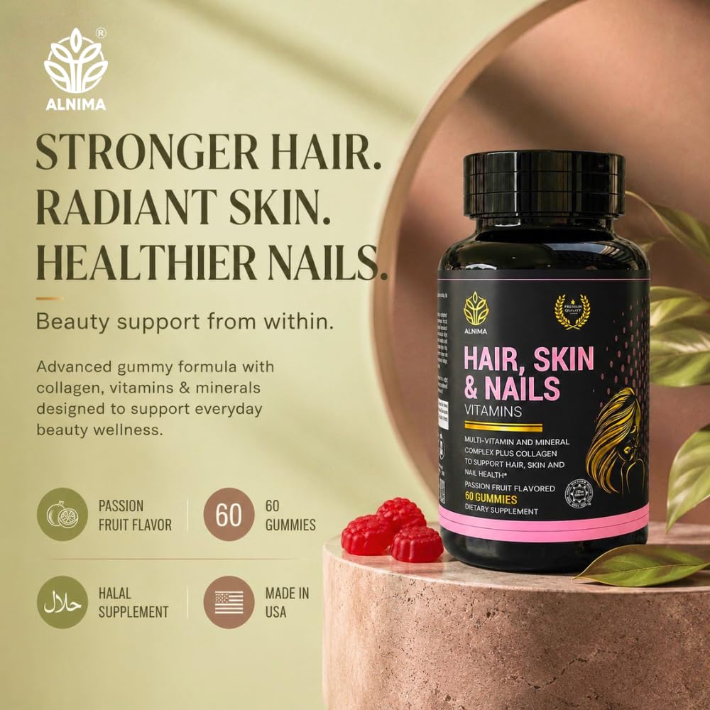 ALNIMA Hair, Skin & Nails Gummies 60 Count