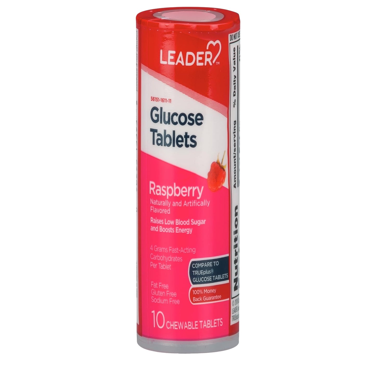 Leader Glucose Tablets Raspberry 10 Count