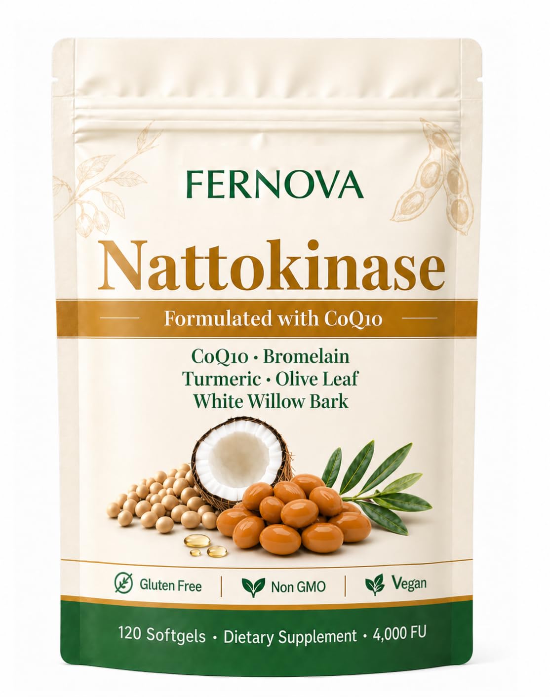Voererh Fernova Nattokinase Softgel 120 Count