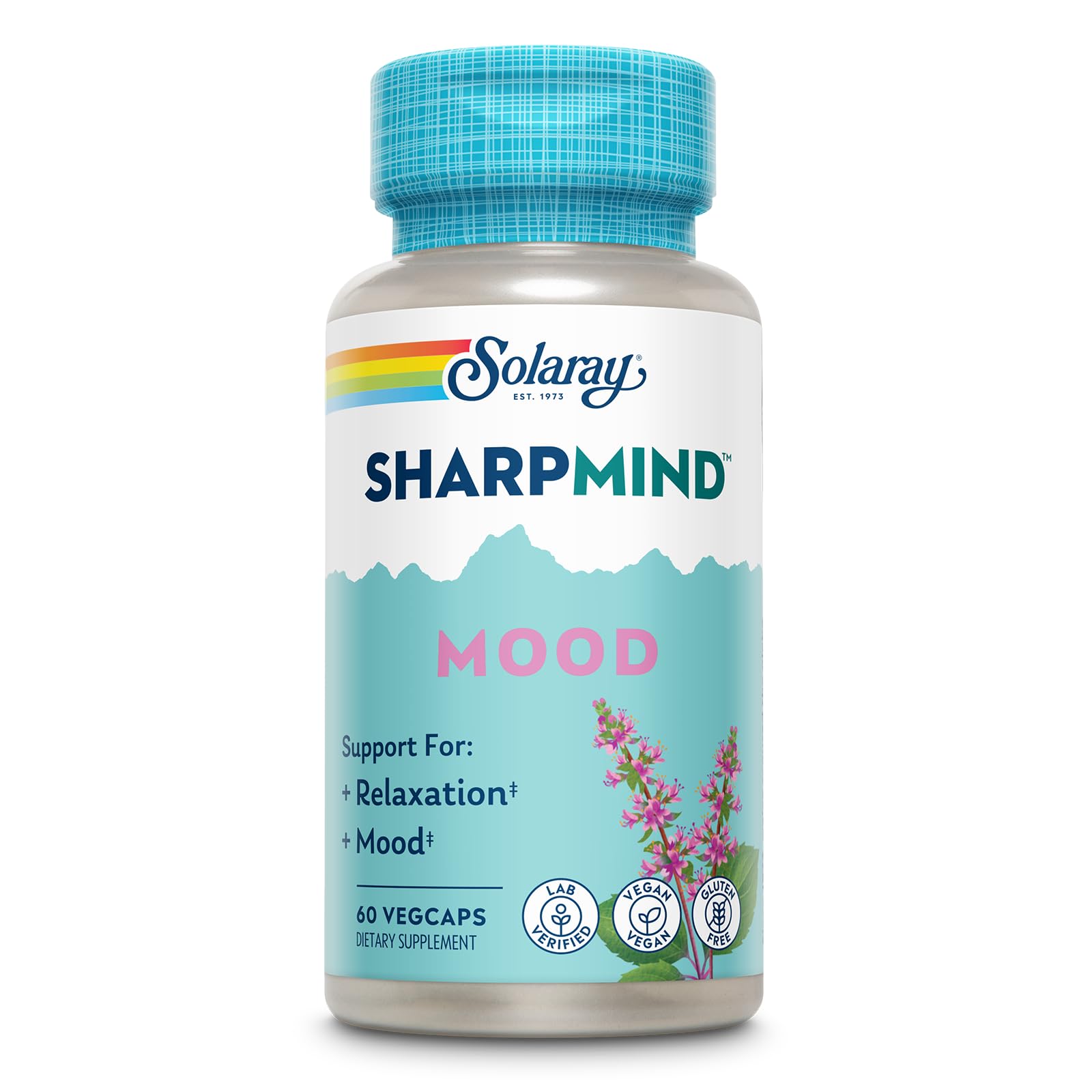 SOLARAY SharpMind Mood Support Supplement Capsules, 60 Count