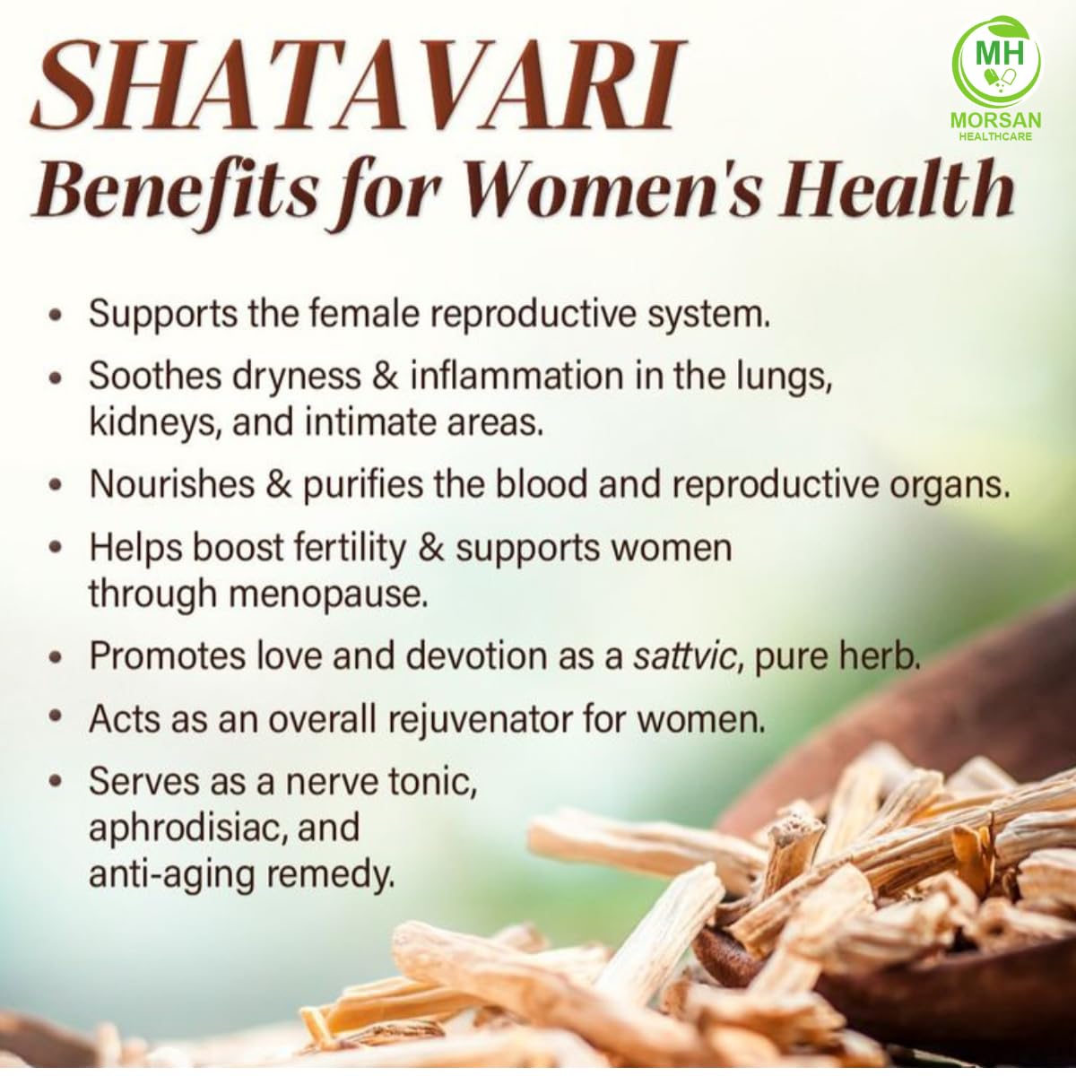 Morsan Healthcare Shatavari 500 mg Capsules, Asparagus Racemosus Extract, 60 Count