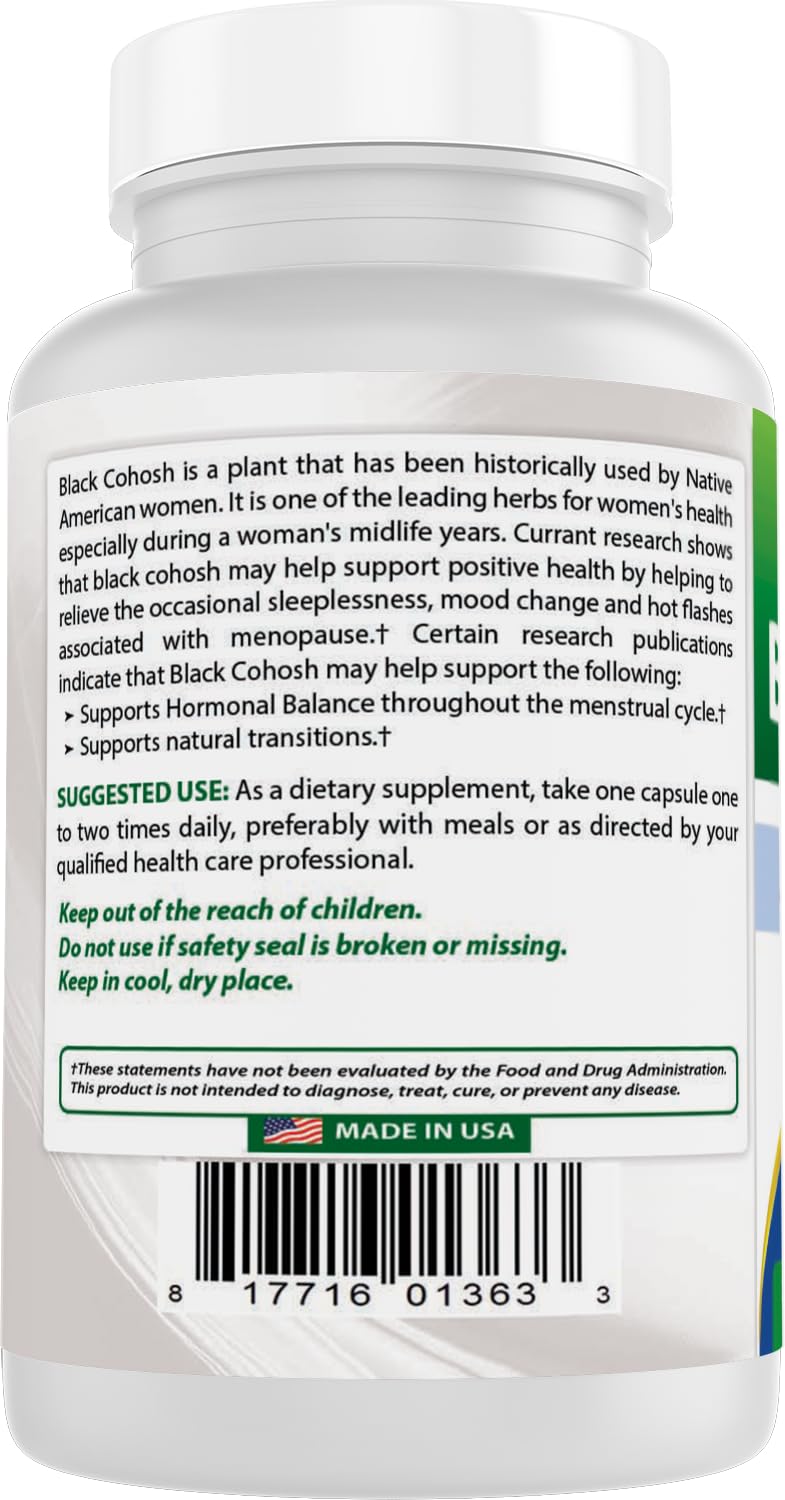 Best Naturals Black Cohosh 540 mg Capsule, 120 Count