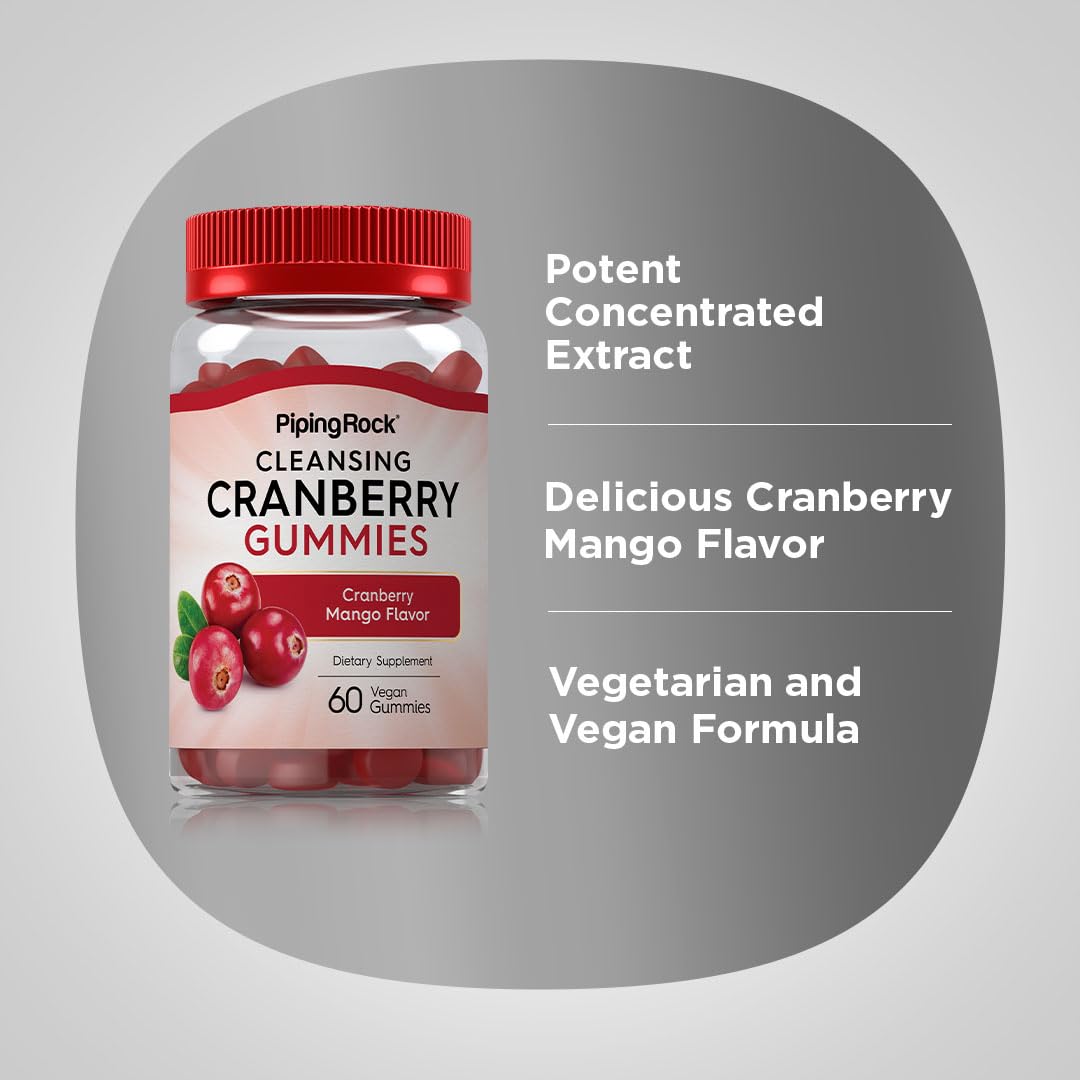 Piping Rock Cranberry Gummies Gummy 60 Count
