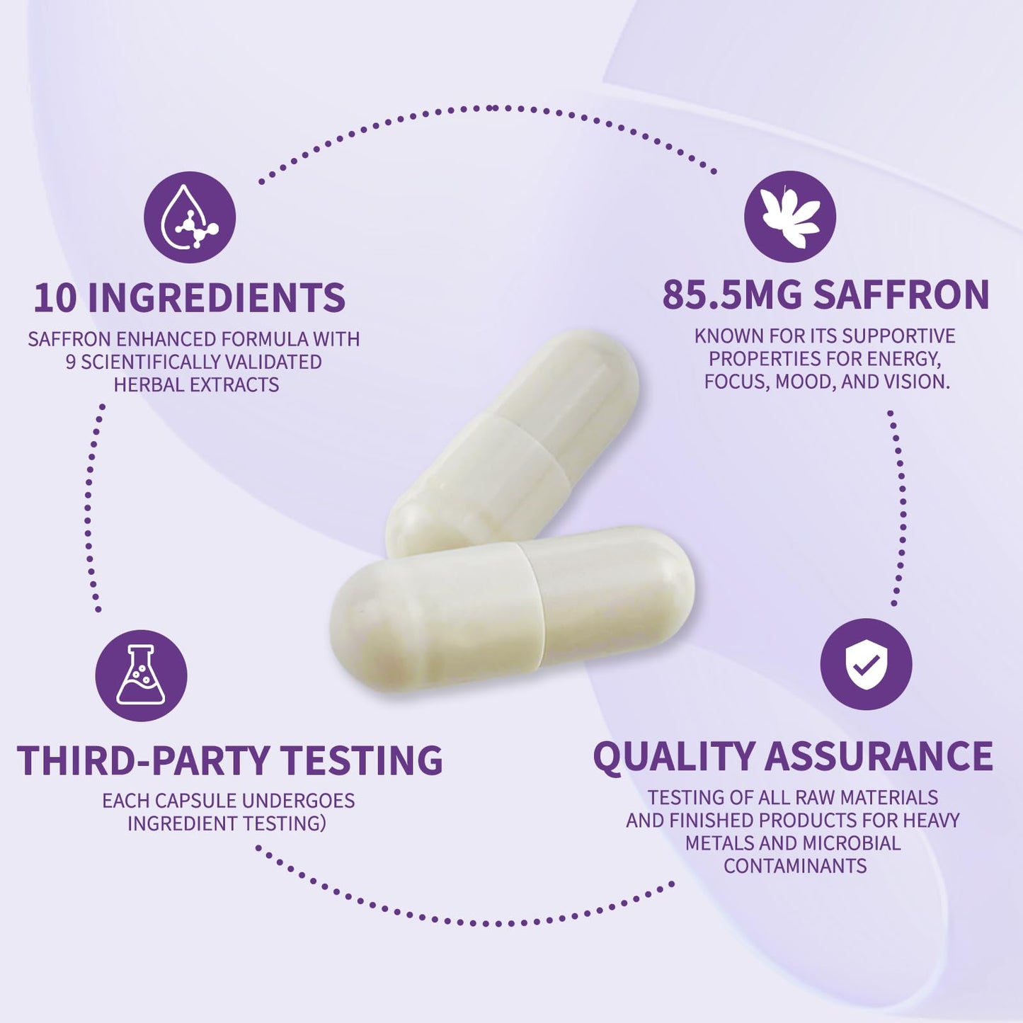 Aihuolian Saffron Turmeric Ginseng Zinc Complex Capsules, 60 Capsules