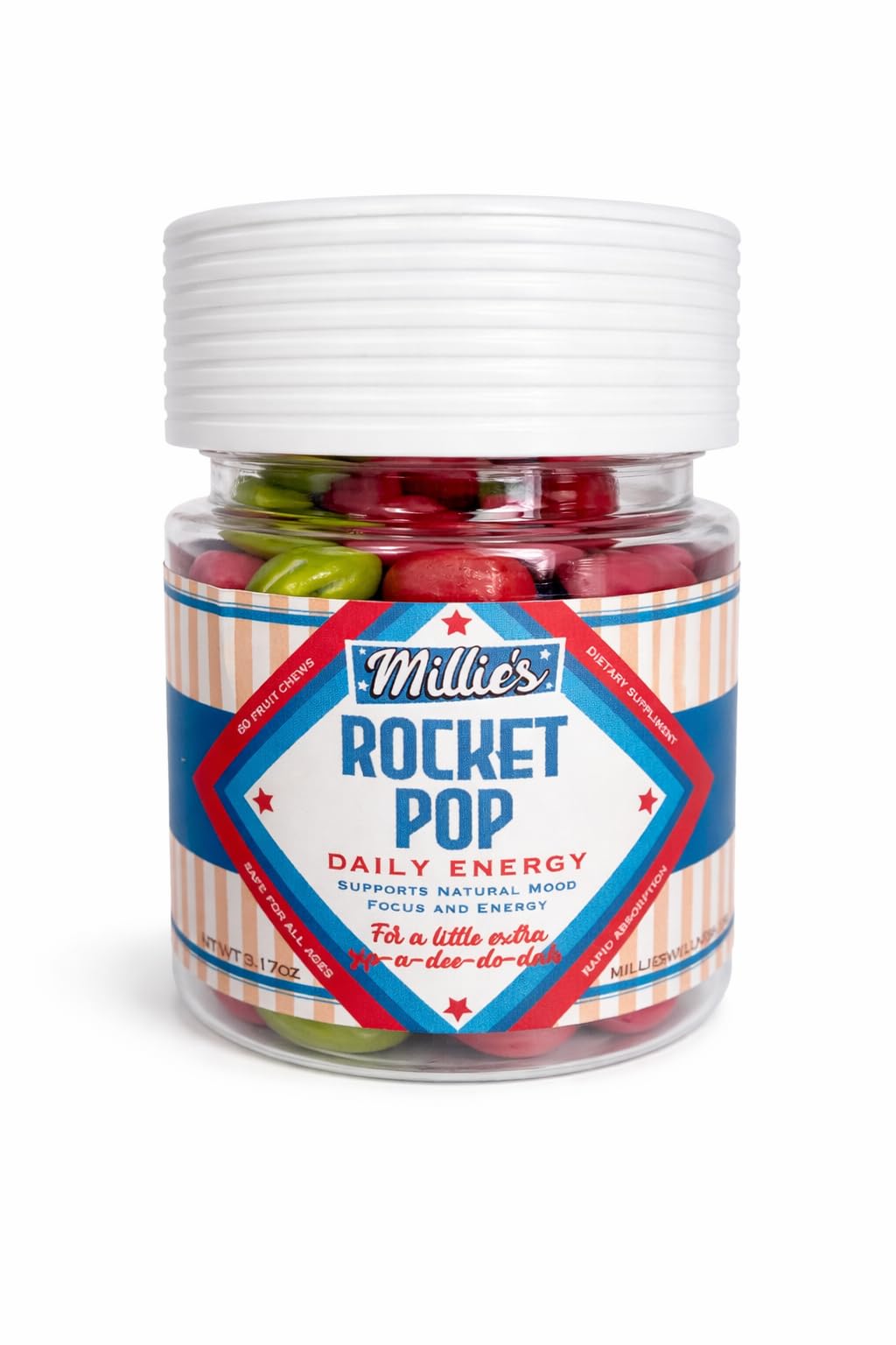 Millie's Rocket Pop Daily Energy Chews Chew 60