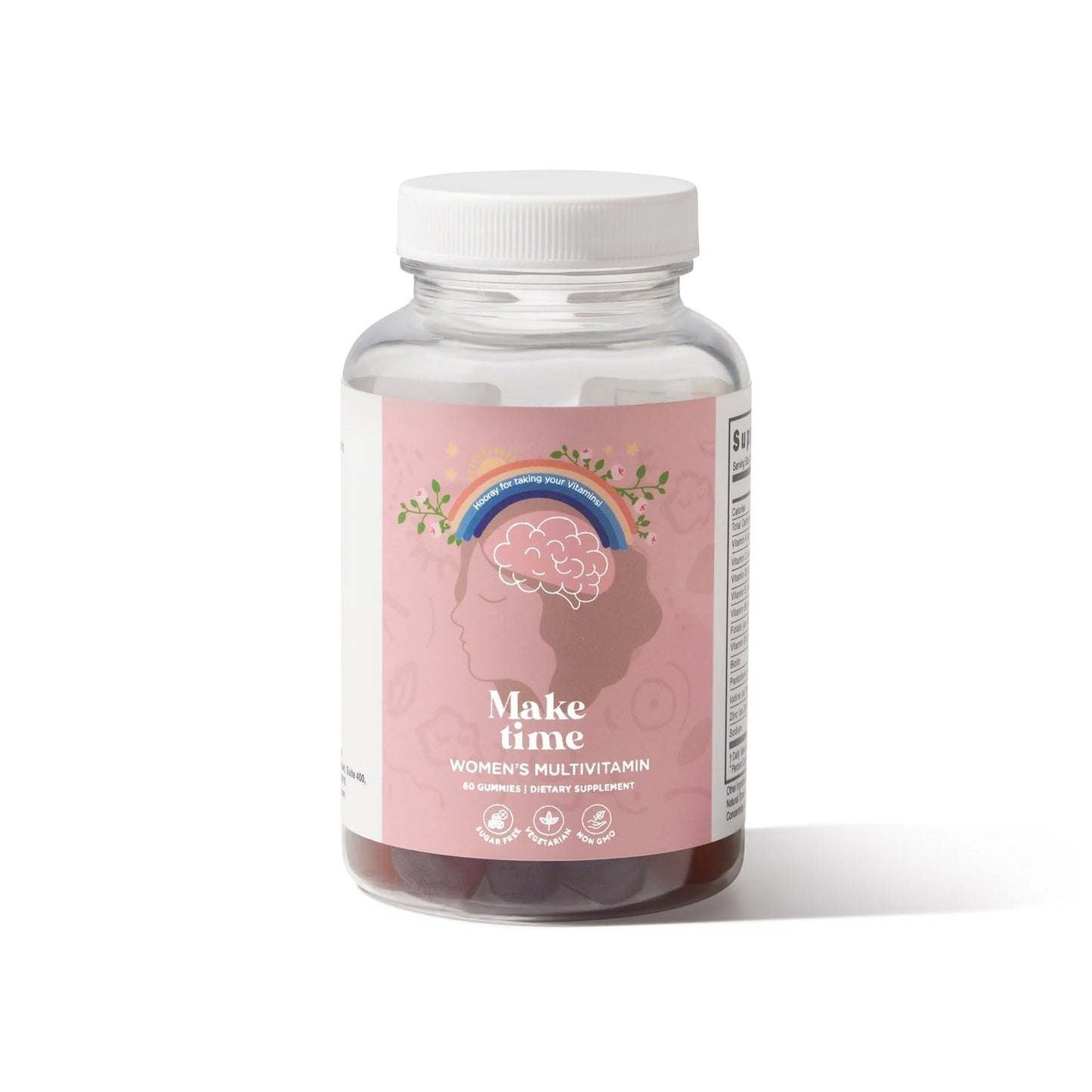 MAKE TIME Sugar-Free Women’s Multivitamin Gummies Daily Support with Vitamin A, C, D3, E, B6, B12, Folate, Biotin, Iodine & Zinc, 60 Gummies