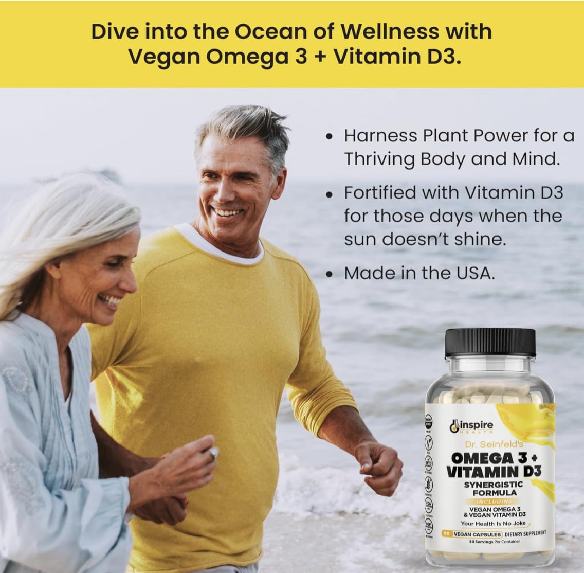GINSPIRE NUTRITION Dr. Seinfeld Vegan Algae Omega-3 and Vitamin D3 Supplement for Men and Women Capsule 1