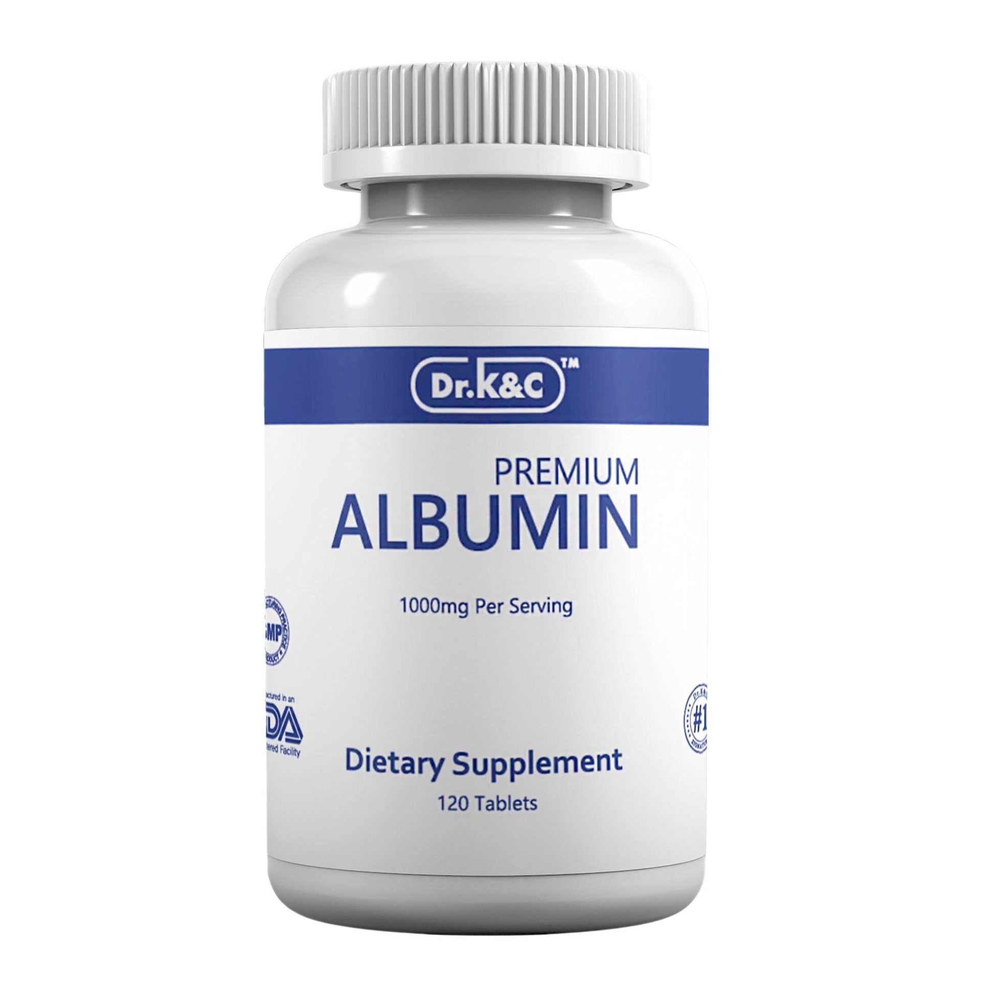 Dr.K&C Premium Albumin Protein Supplement 1000mg Tablet, 120 Tablets