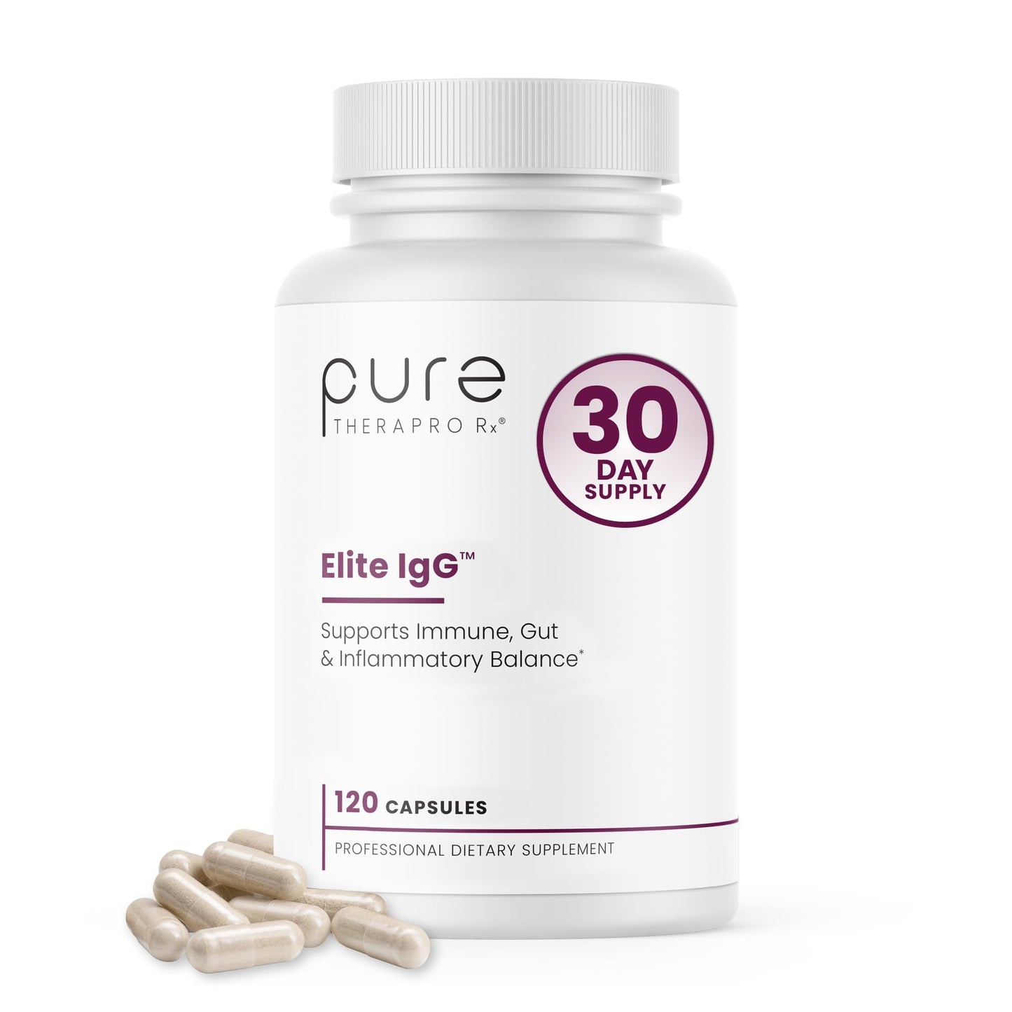 Pure Therapro Rx Elite IgG Immunoglobulin Supplement Capsules 120