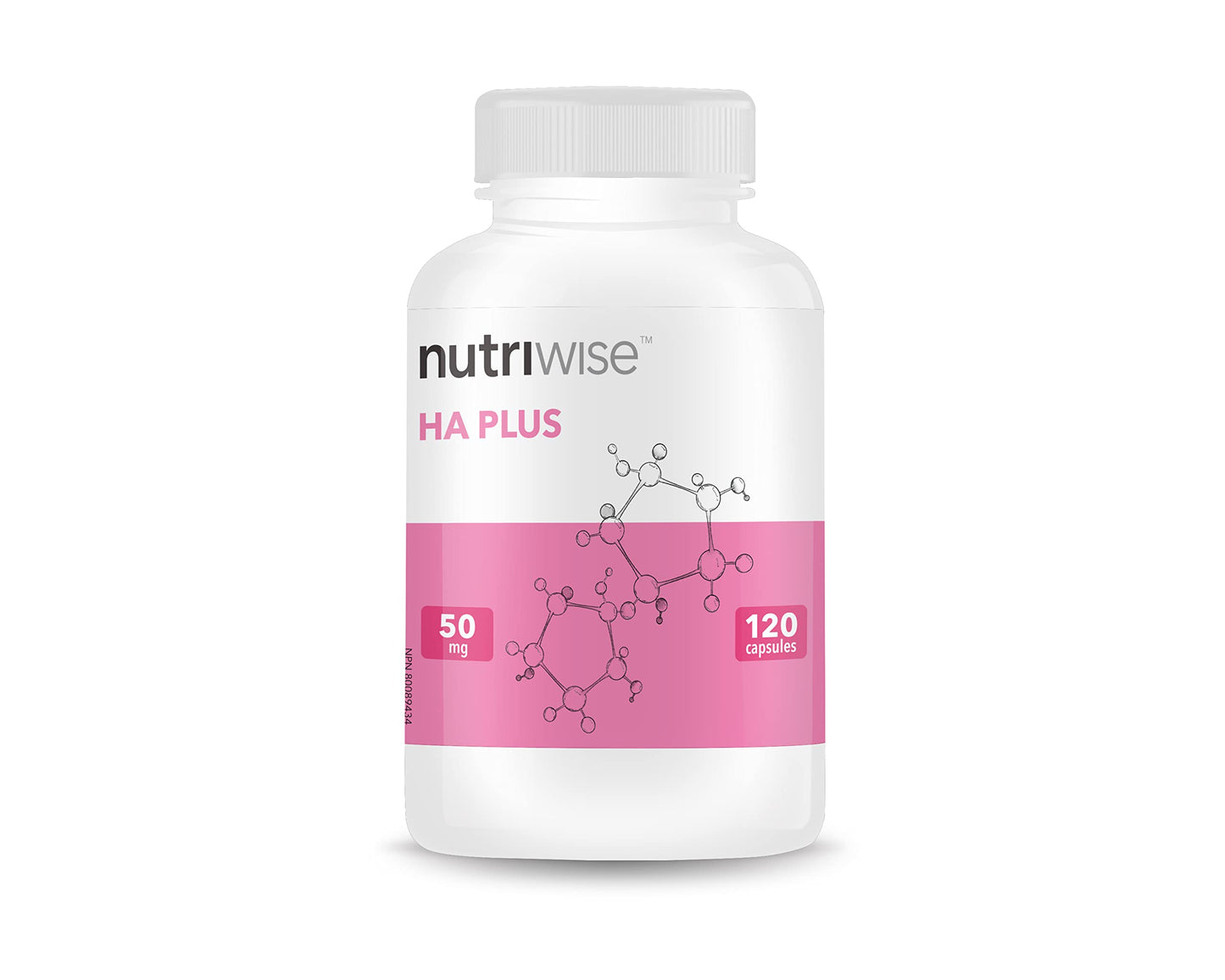 NutriWise HA Plus High Potency Hyaluronic Acid + Collagen Capsules, 120 Count